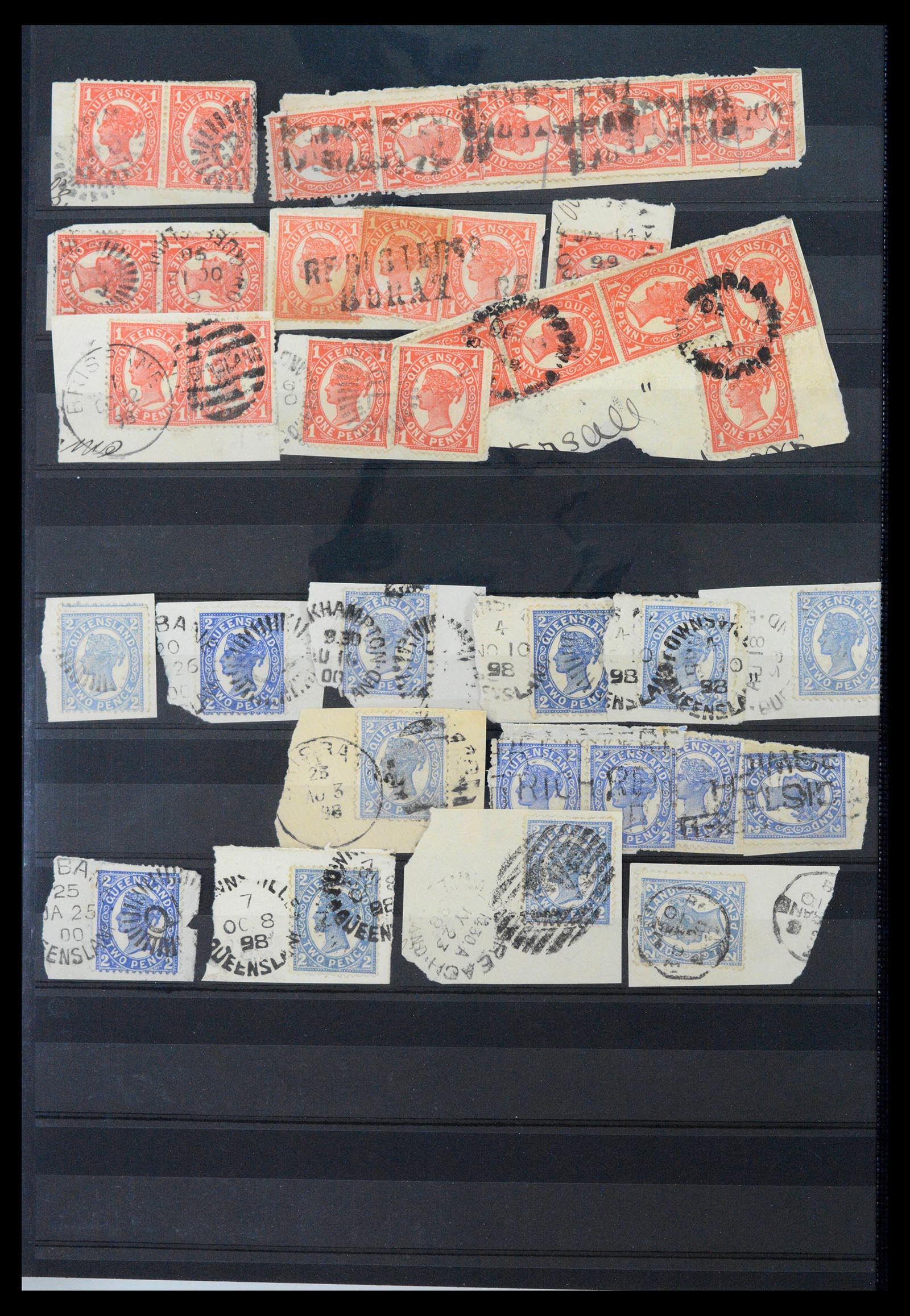 39532 0007 - Stamp collection 39532 Australian States cancels 1870-1970.