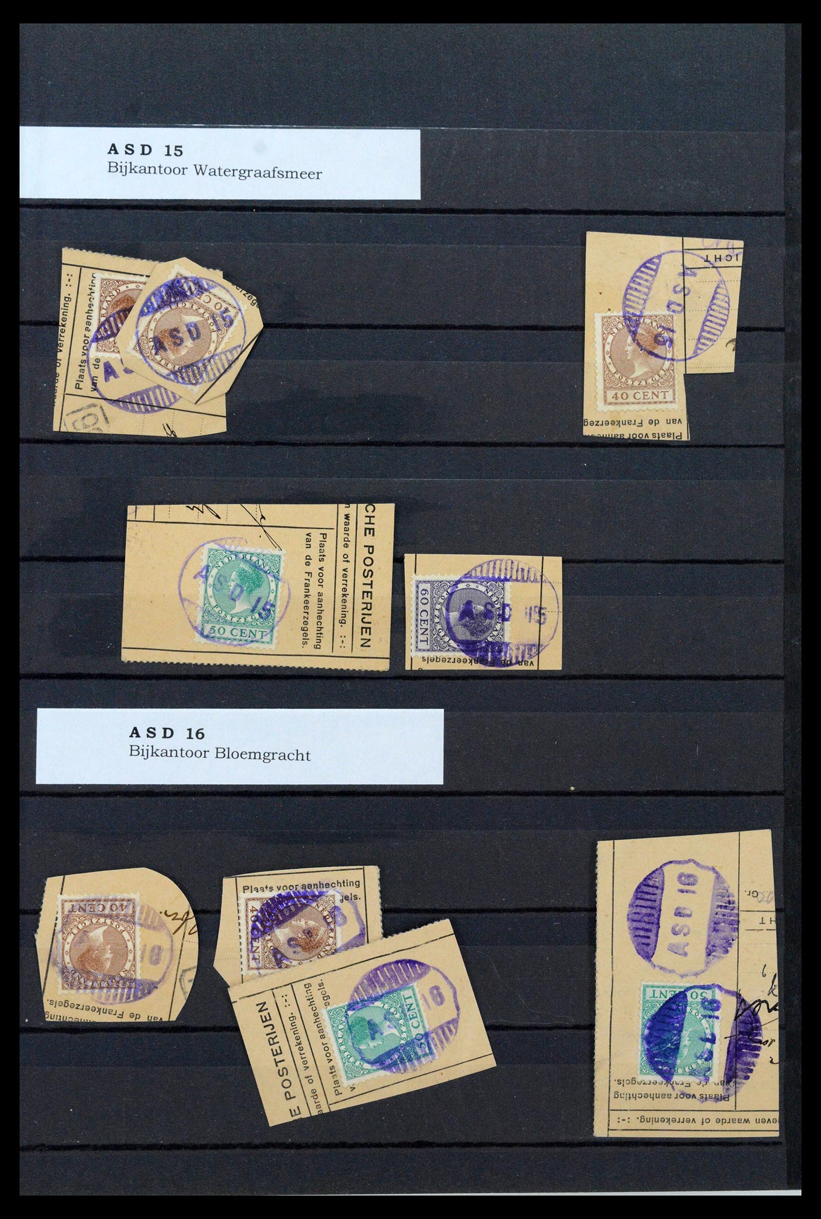 39539 0009 - Postzegelverzameling 39539 Nederland gummistempels 1925-1926.