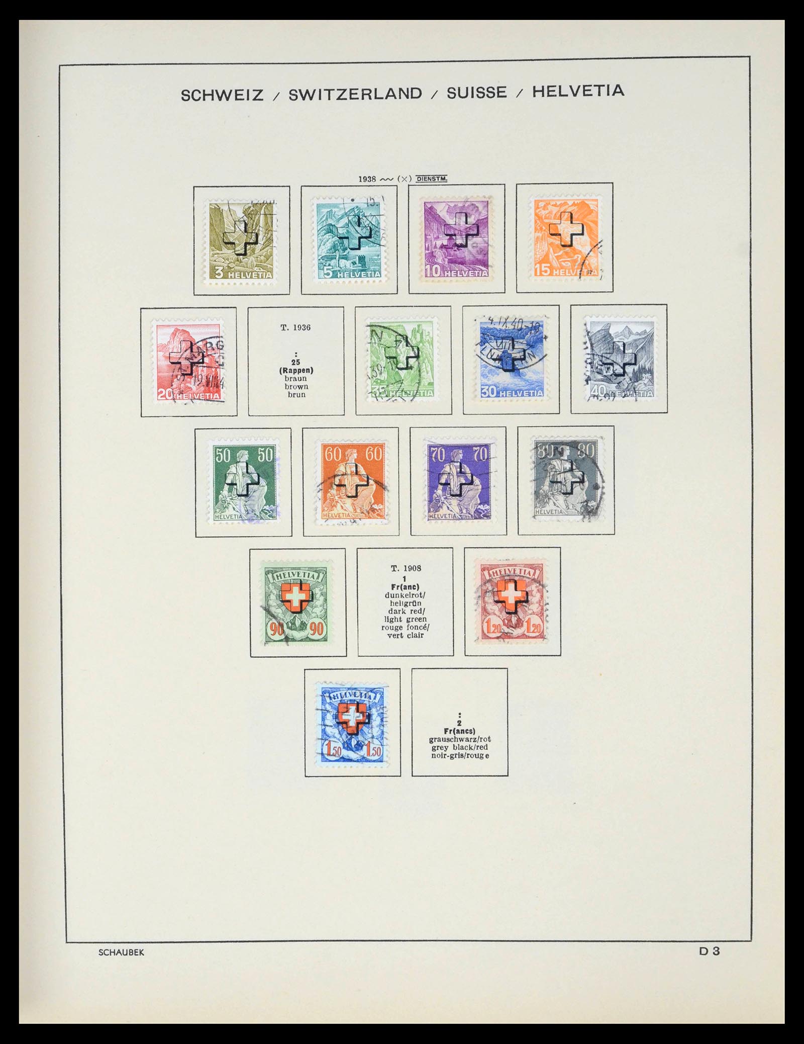 39540 0133 - Stamp collection 39540 Switzerland 1850-1982.