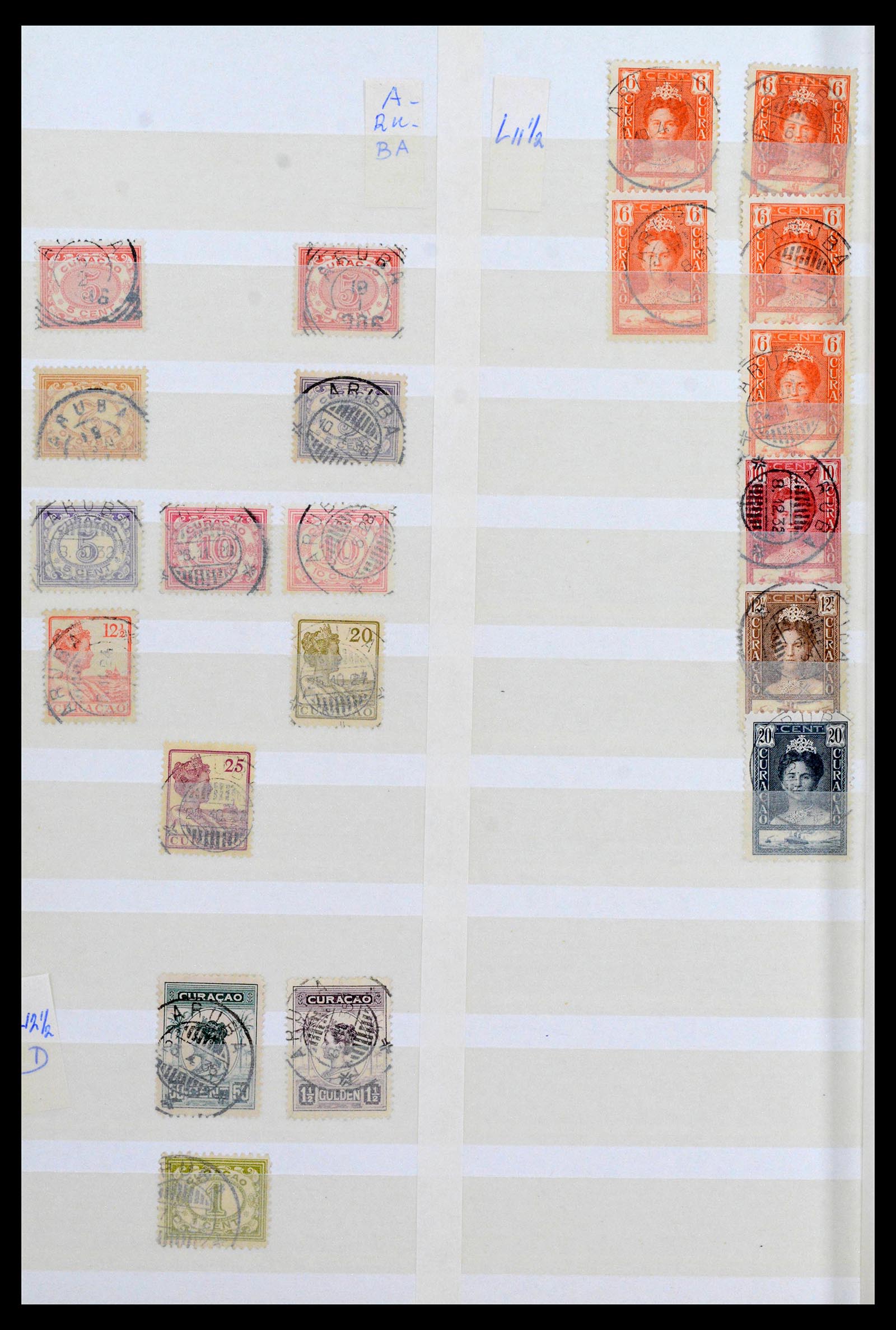 39541 0001 - Postzegelverzameling 39541 Curaçao/Antillen stempels 1873-1970.