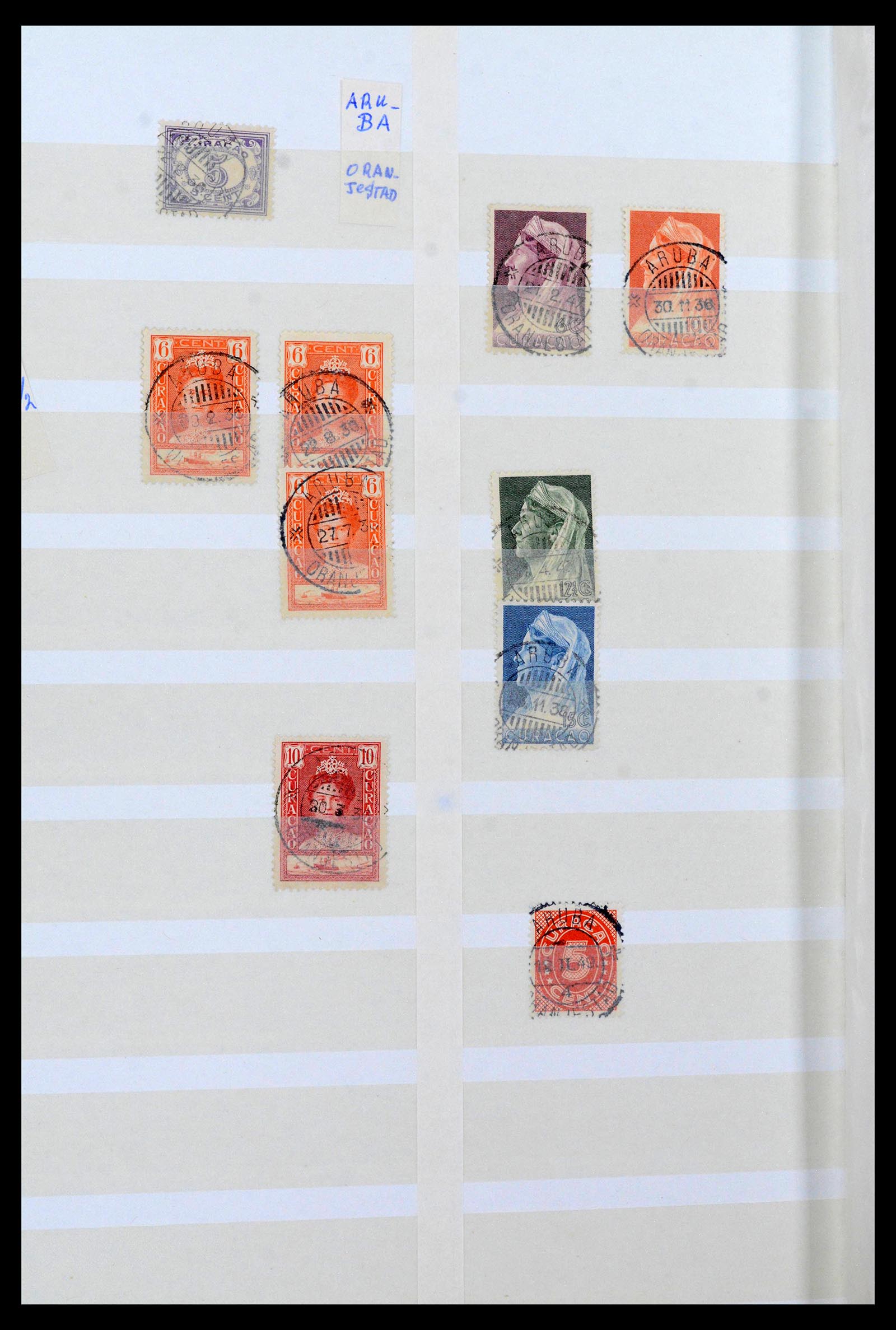 39541 0005 - Postzegelverzameling 39541 Curaçao/Antillen stempels 1873-1970.