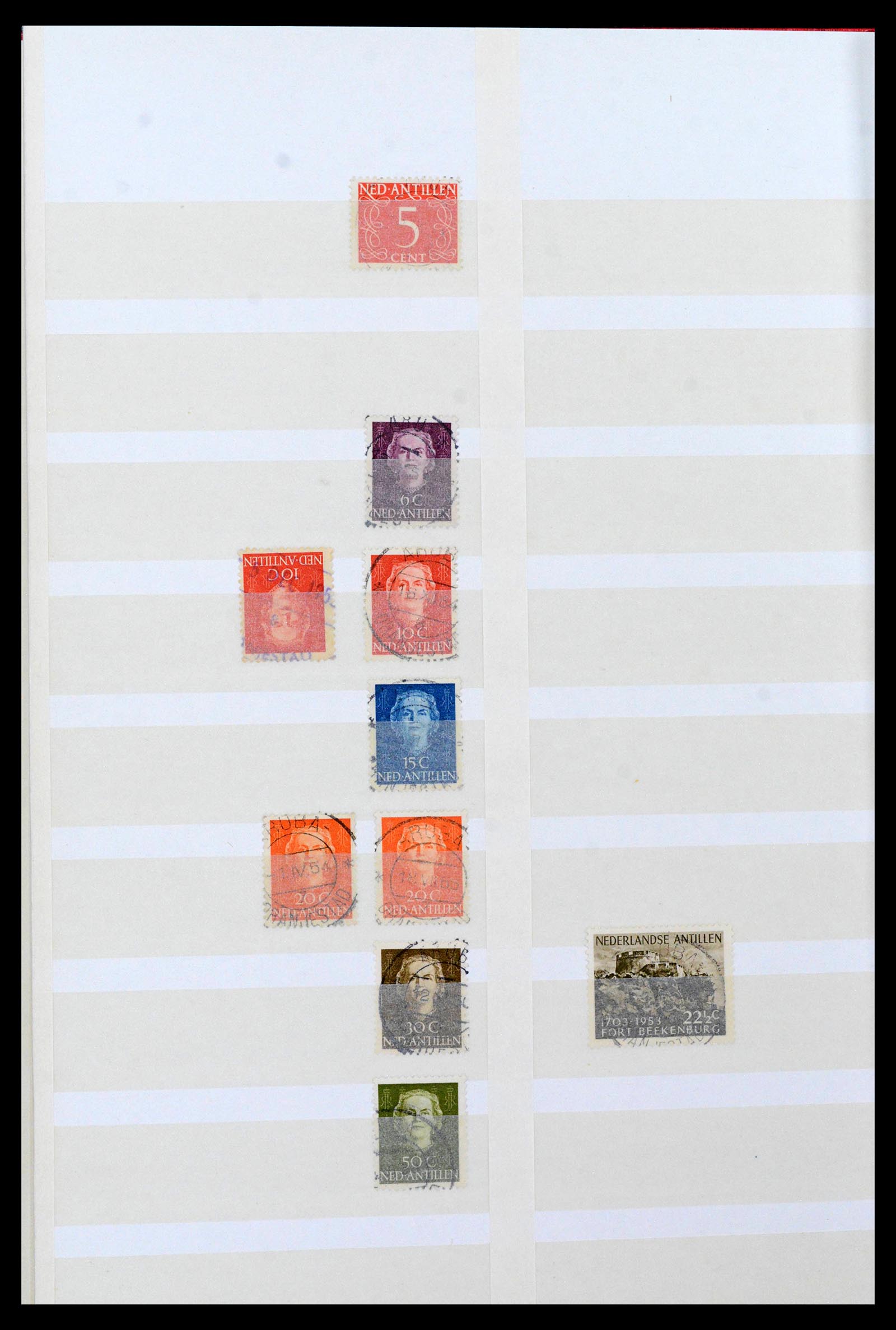 39541 0007 - Postzegelverzameling 39541 Curaçao/Antillen stempels 1873-1970.