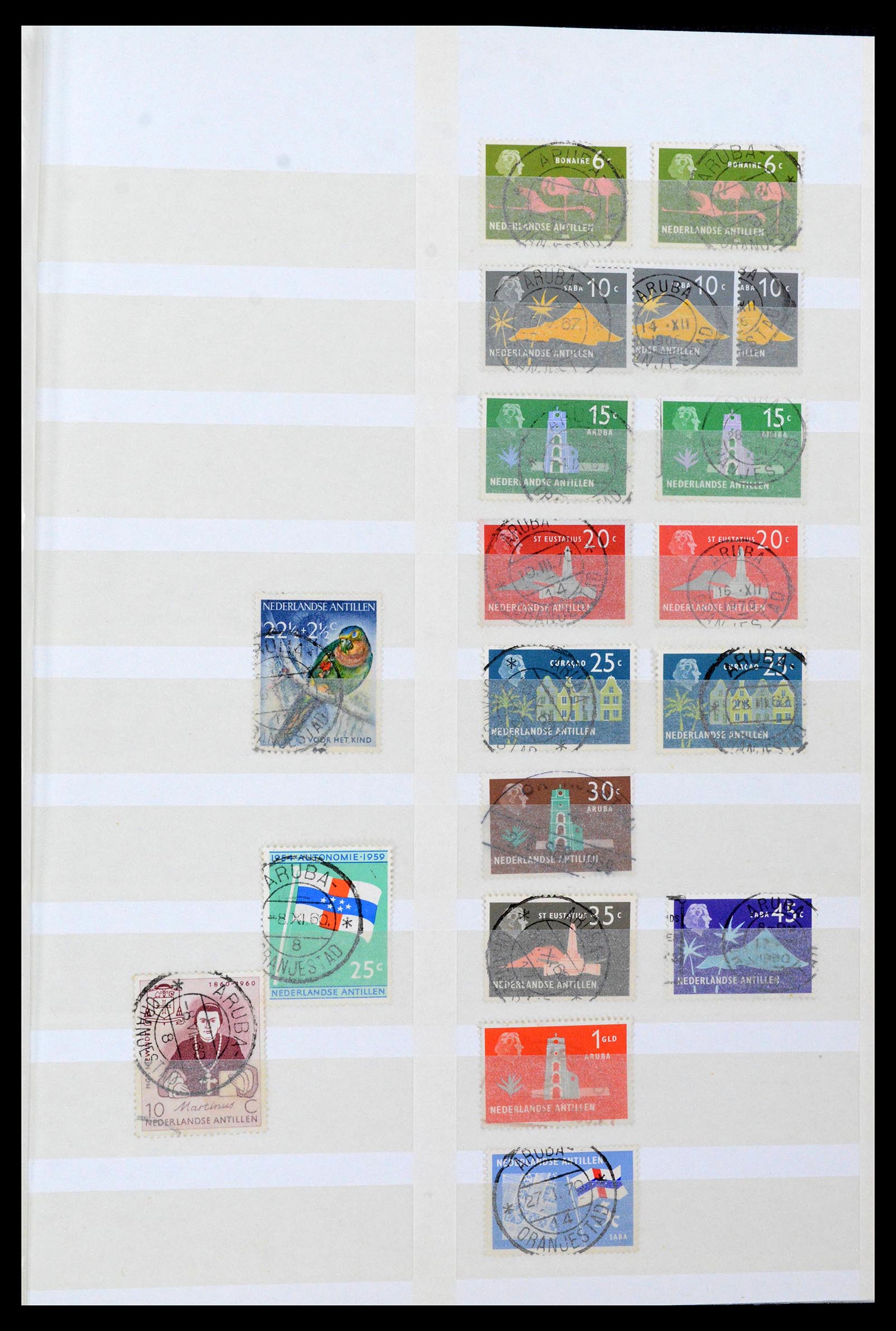 39541 0008 - Postzegelverzameling 39541 Curaçao/Antillen stempels 1873-1970.