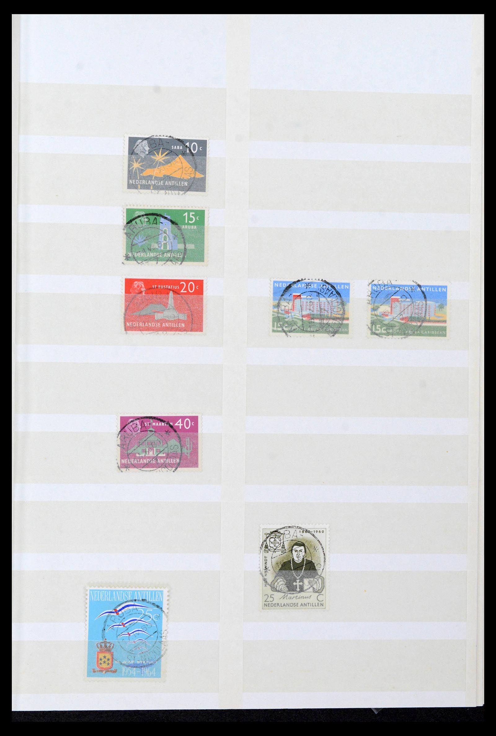 39541 0014 - Postzegelverzameling 39541 Curaçao/Antillen stempels 1873-1970.
