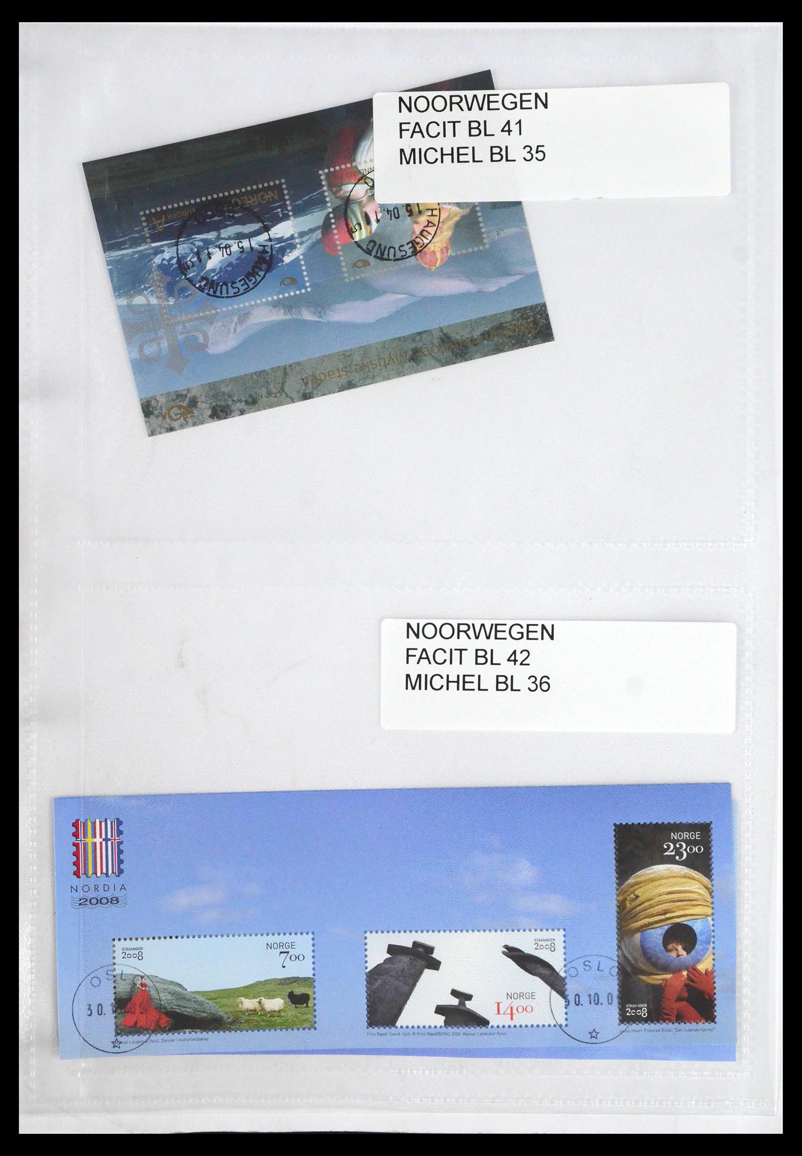 39597 0062 - Stamp collection 39597 Scandinavia souvenir sheets.