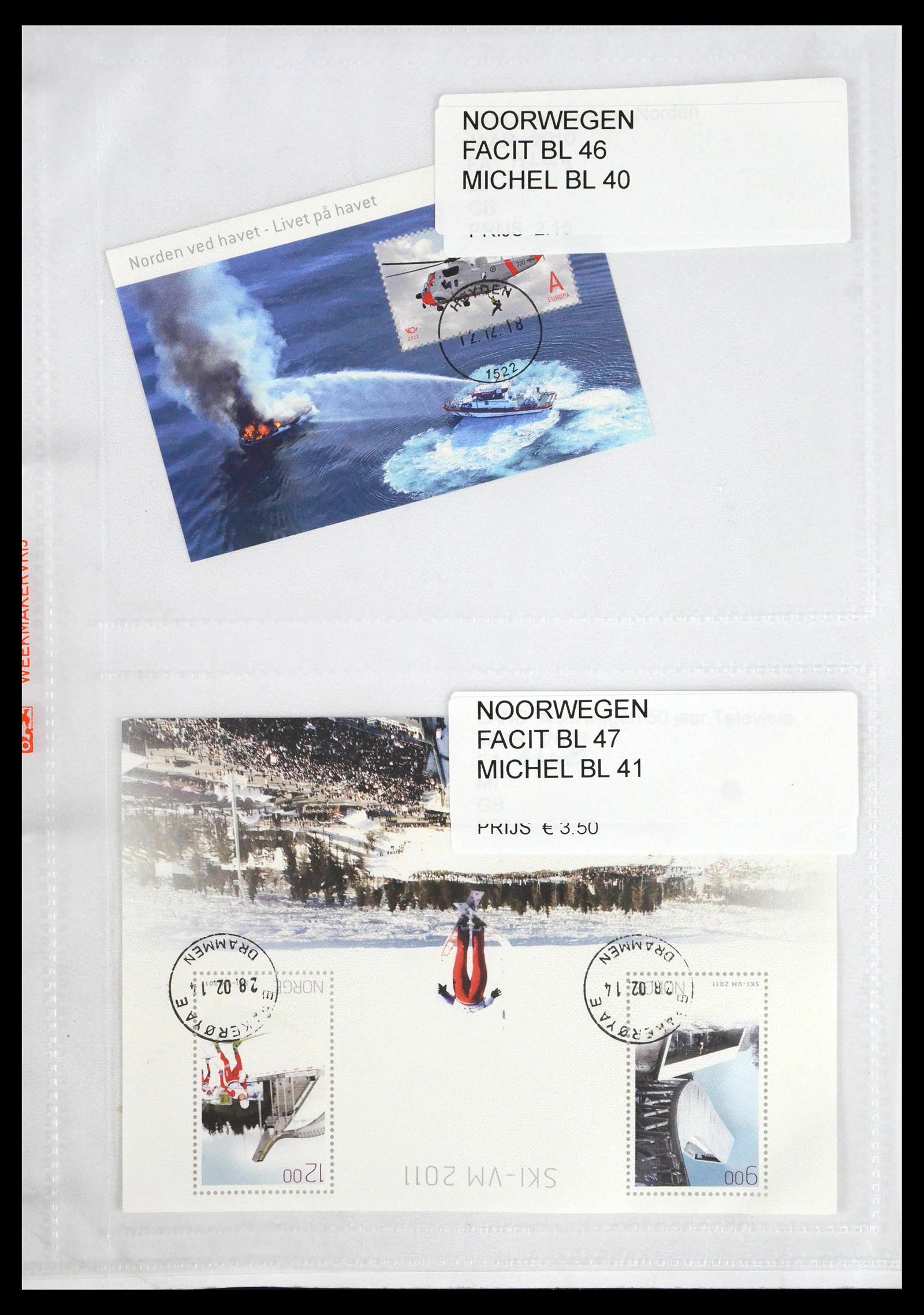 39597 0065 - Stamp collection 39597 Scandinavia souvenir sheets.