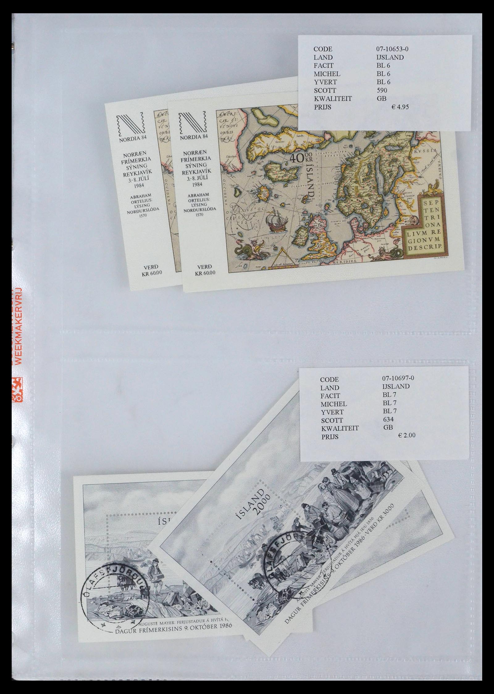 39597 0095 - Stamp collection 39597 Scandinavia souvenir sheets.