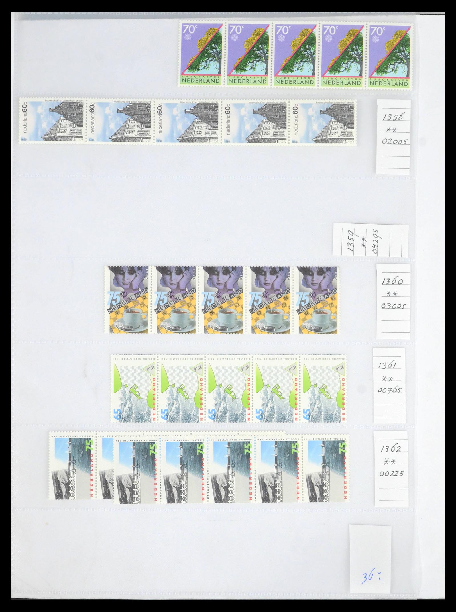 39603 0025 - Stamp collection 39603 Netherlands coil stamps 1945-2010.