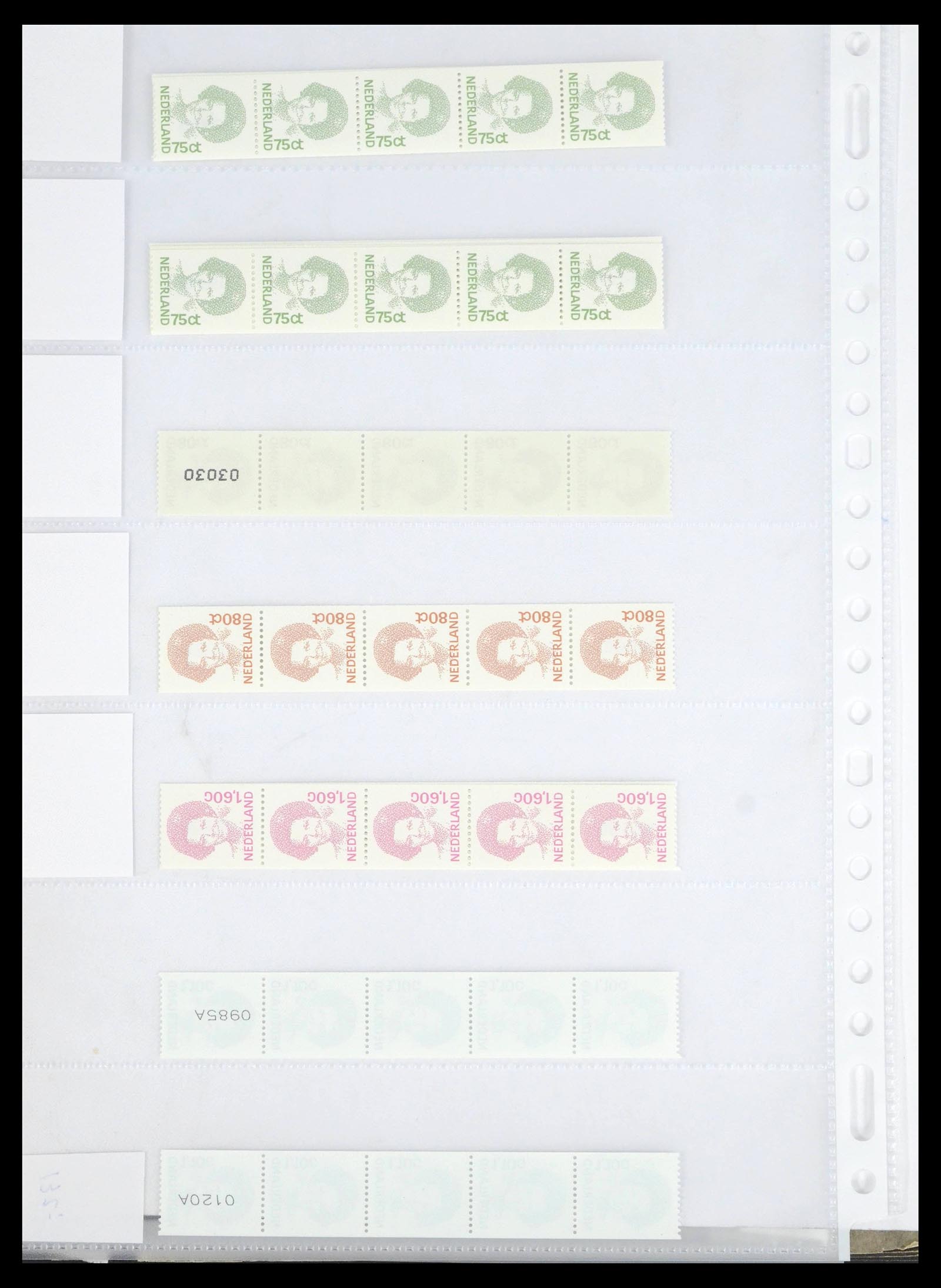 39603 0031 - Stamp collection 39603 Netherlands coil stamps 1945-2010.