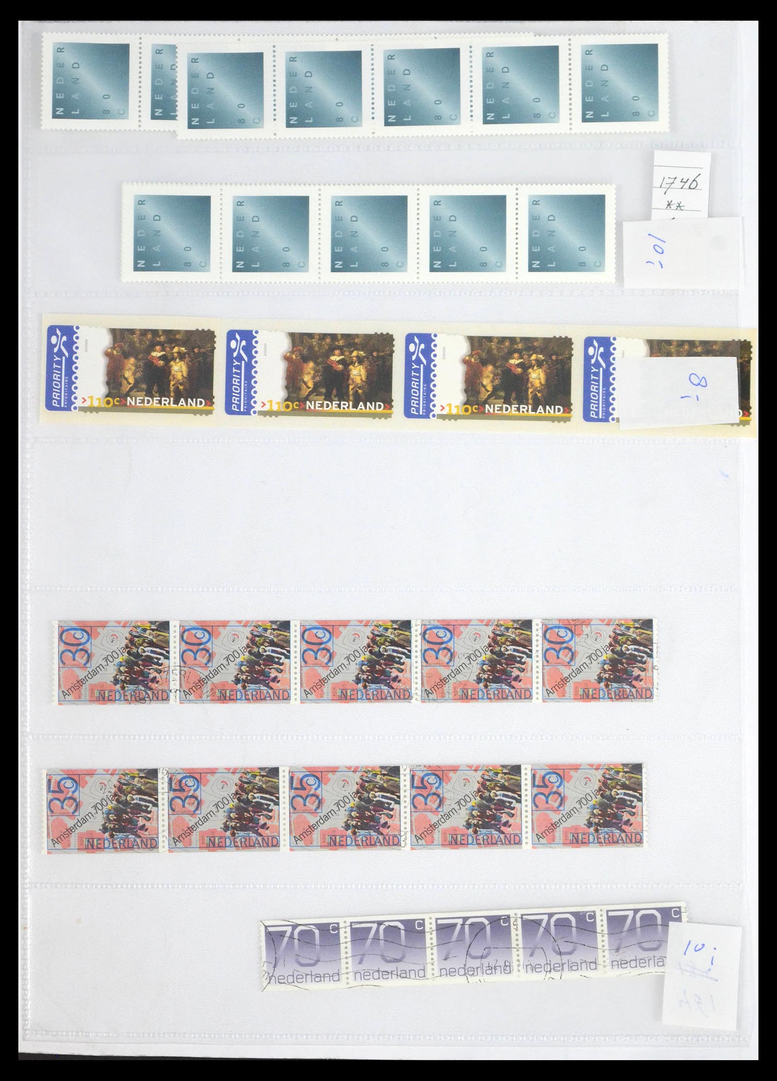 39603 0032 - Stamp collection 39603 Netherlands coil stamps 1945-2010.