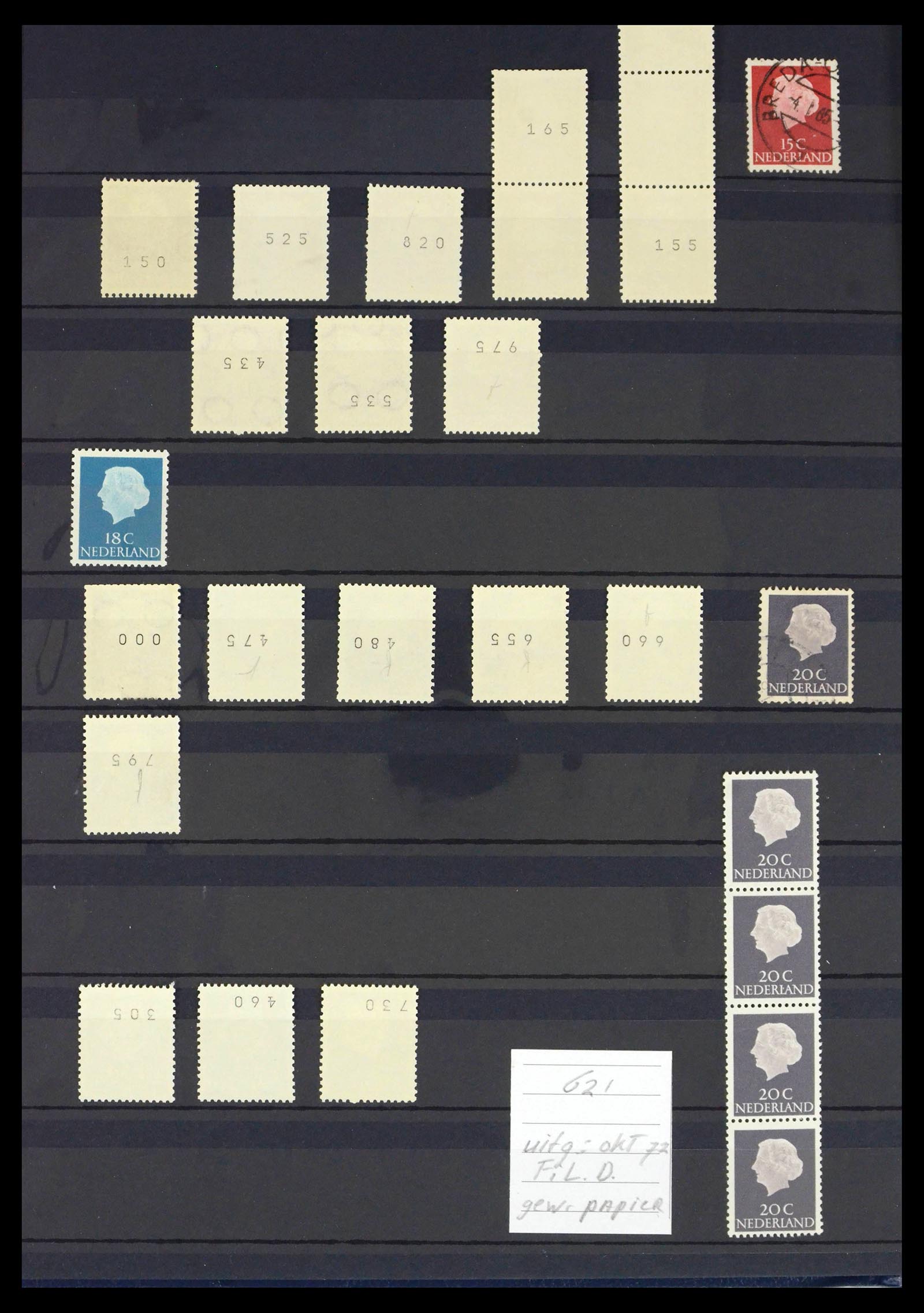 39603 0052 - Stamp collection 39603 Netherlands coil stamps 1945-2010.