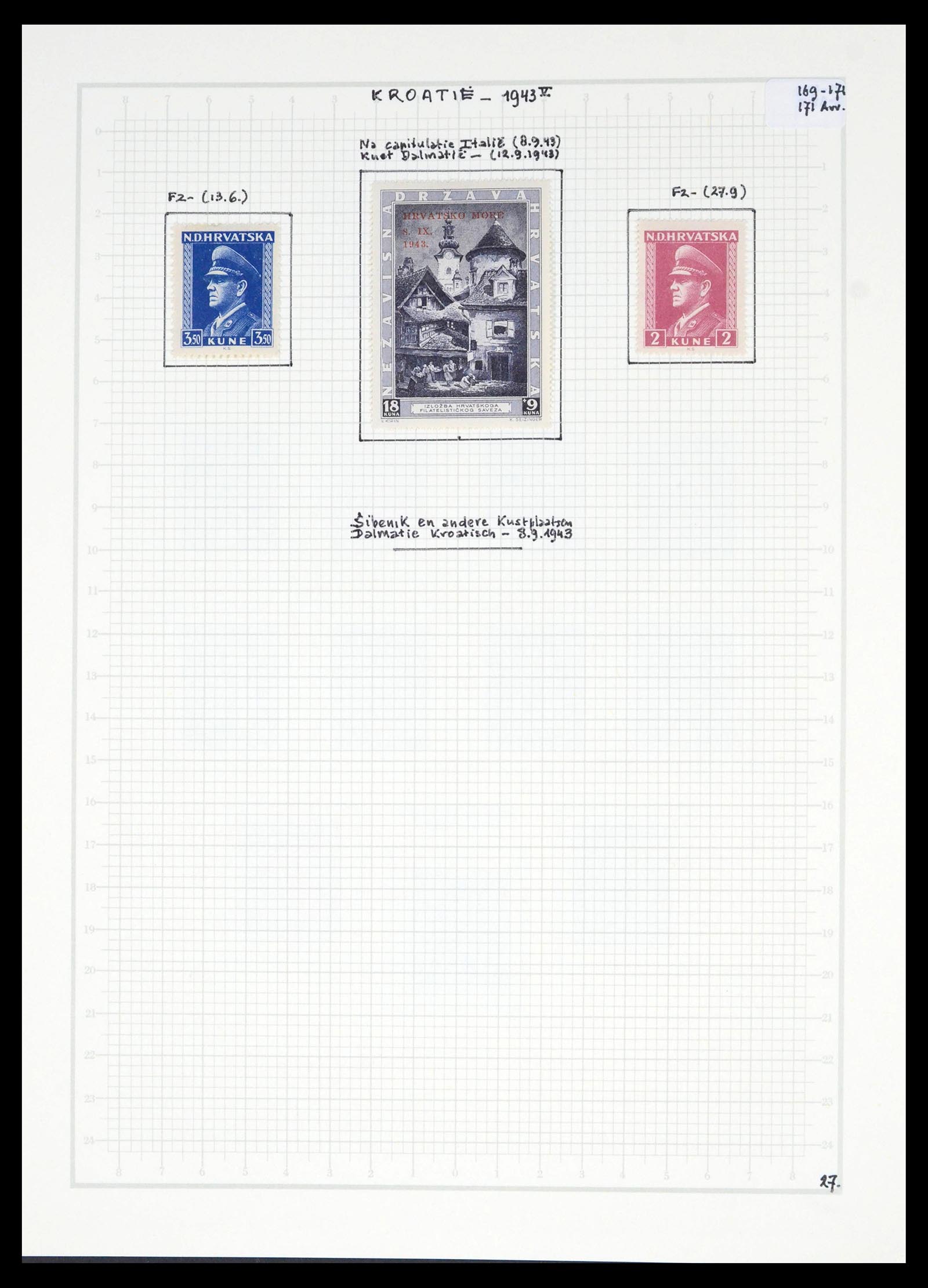 39610 0018 - Postzegelverzameling 39610 Kroatië 1941-1945.