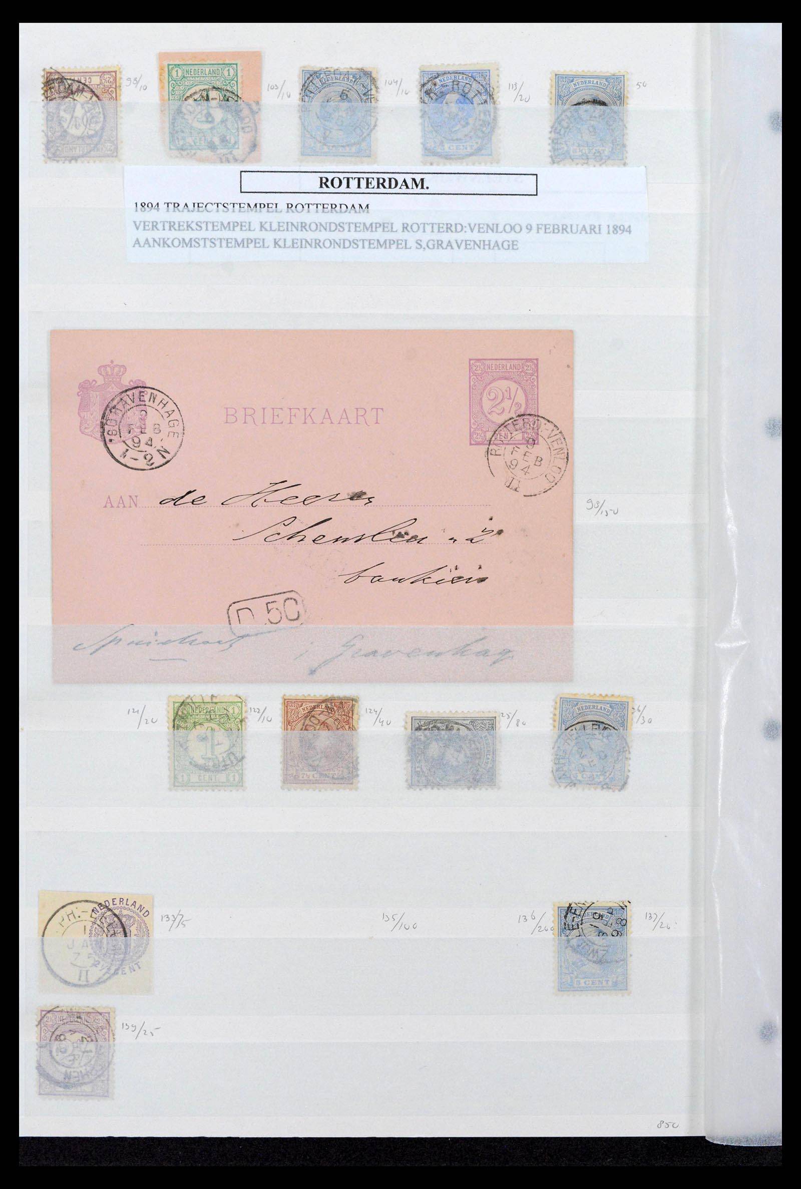 39645 0128 - Stamp collection 39645 Netherlands smallround cancels.