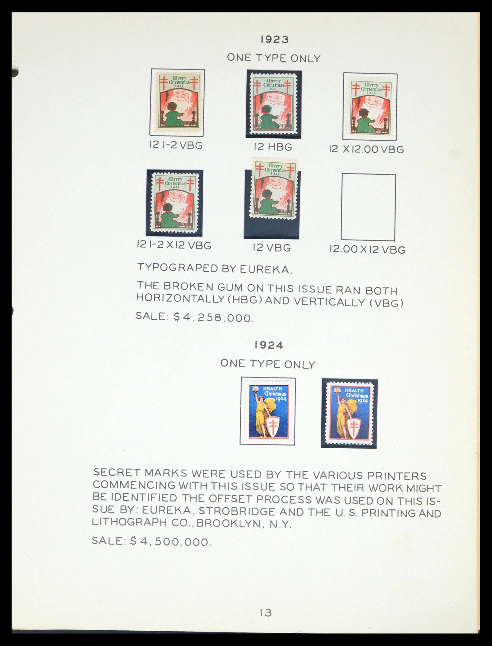 39650 0020 - Postzegelverzameling 39650 USA en Canada Christmas Seals 1907-1972.