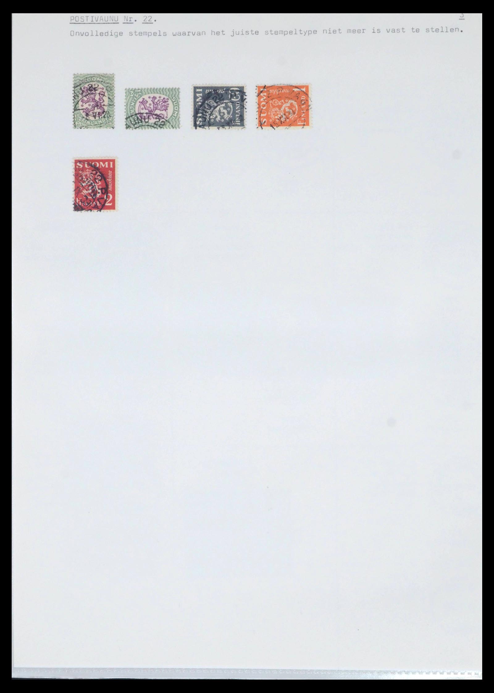 39664 0064 - Stamp collection 39664 Finland train cancels 1870-1970.