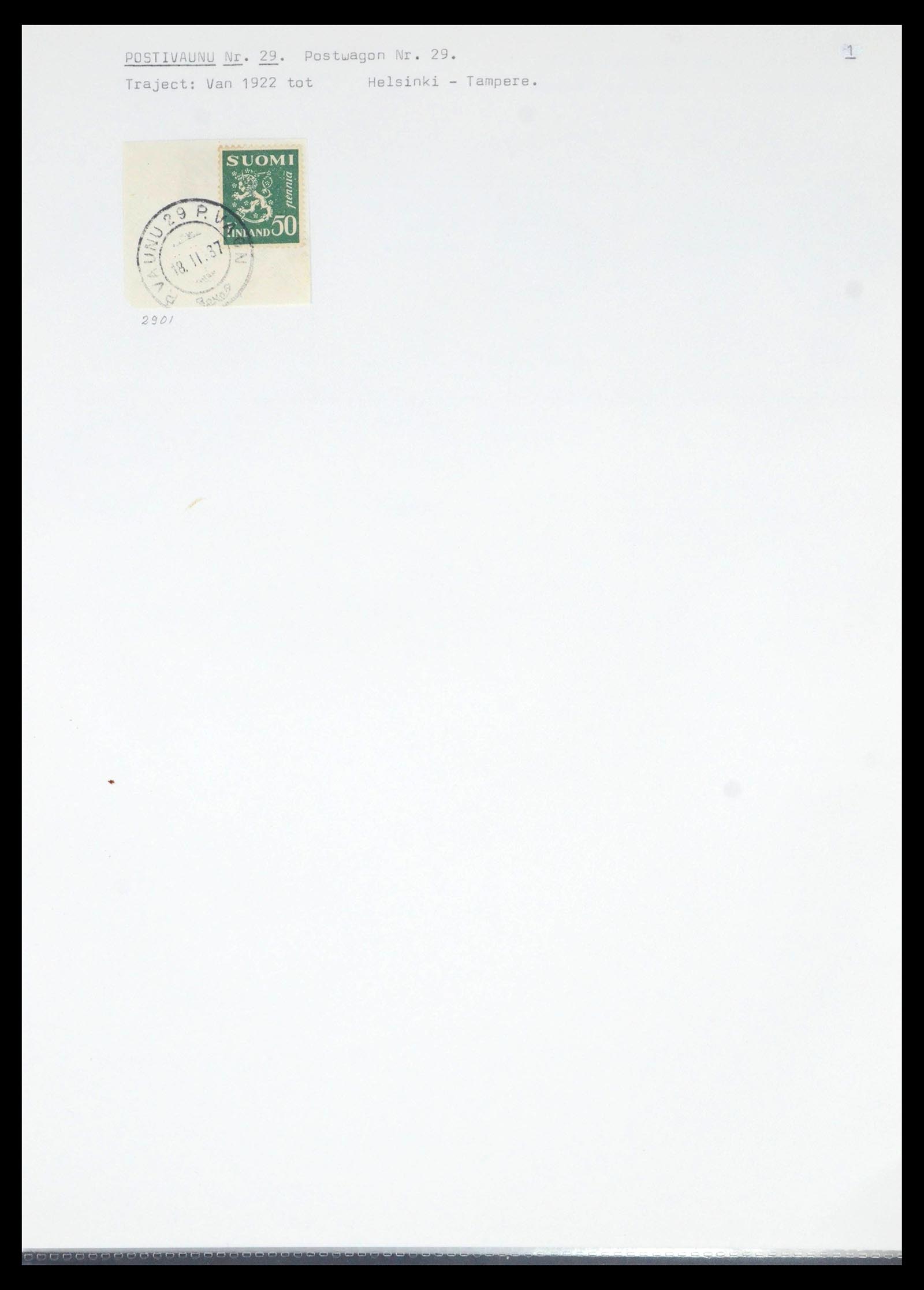 39664 0072 - Stamp collection 39664 Finland train cancels 1870-1970.