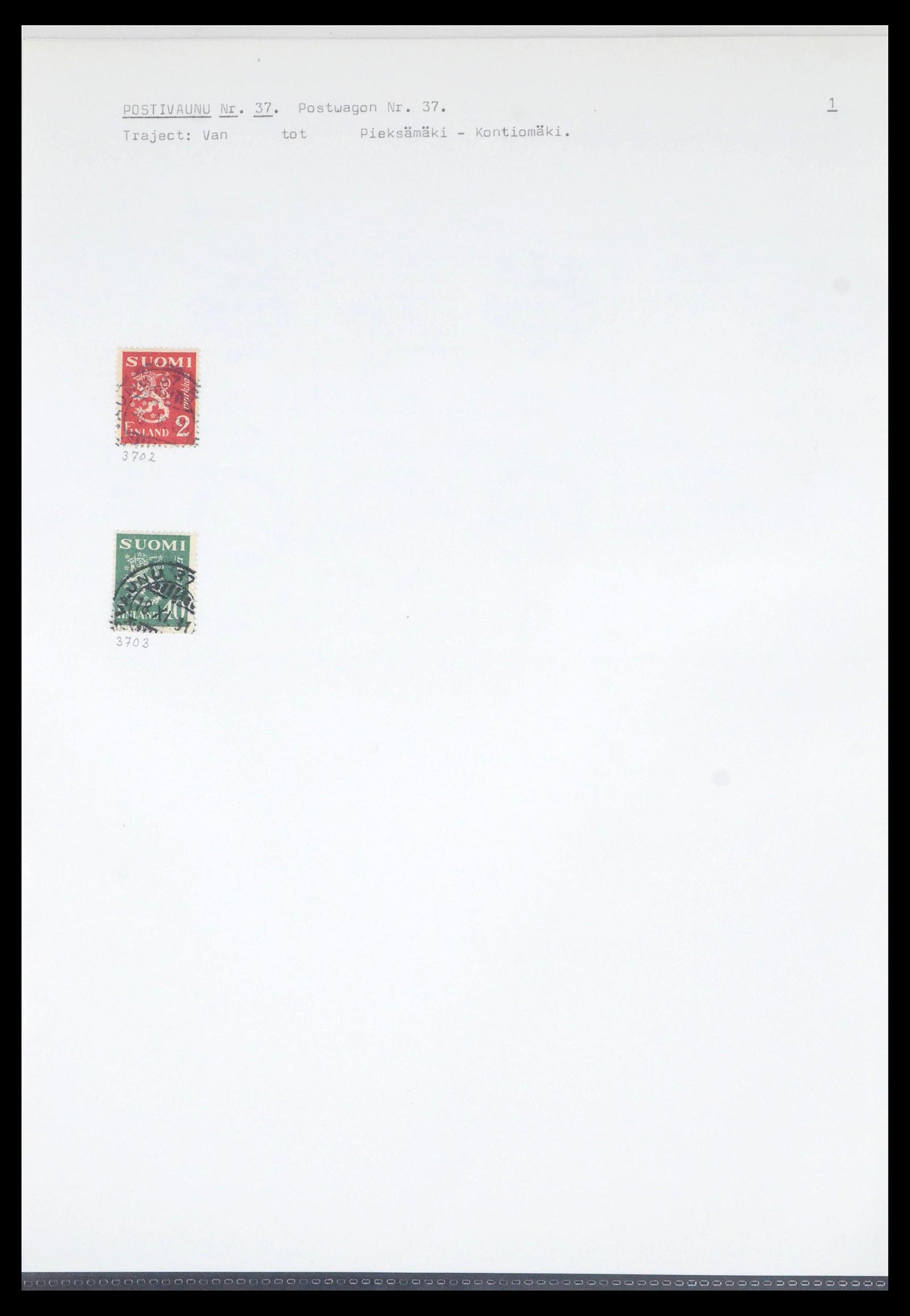 39664 0080 - Stamp collection 39664 Finland train cancels 1870-1970.