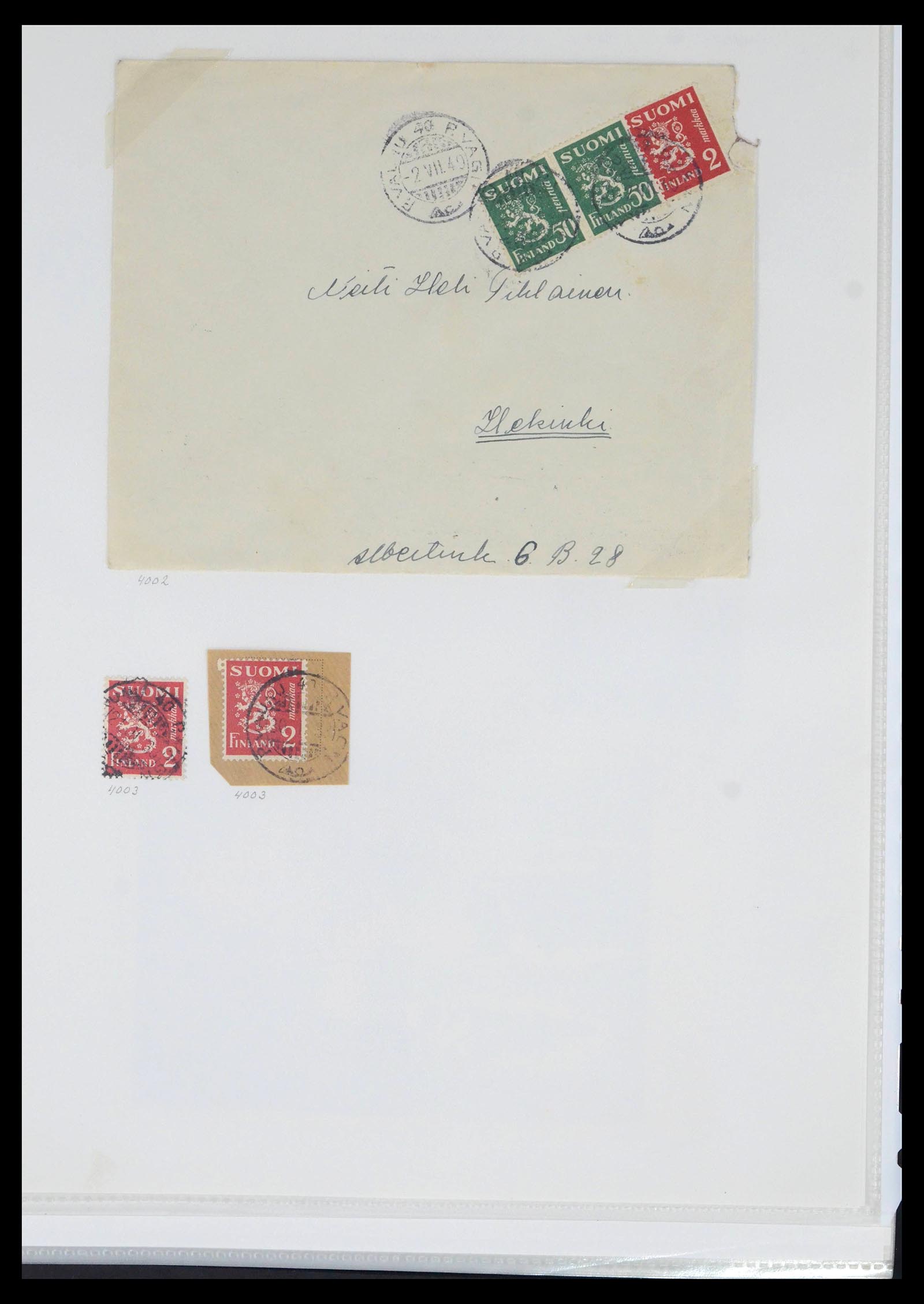 39664 0083 - Stamp collection 39664 Finland train cancels 1870-1970.