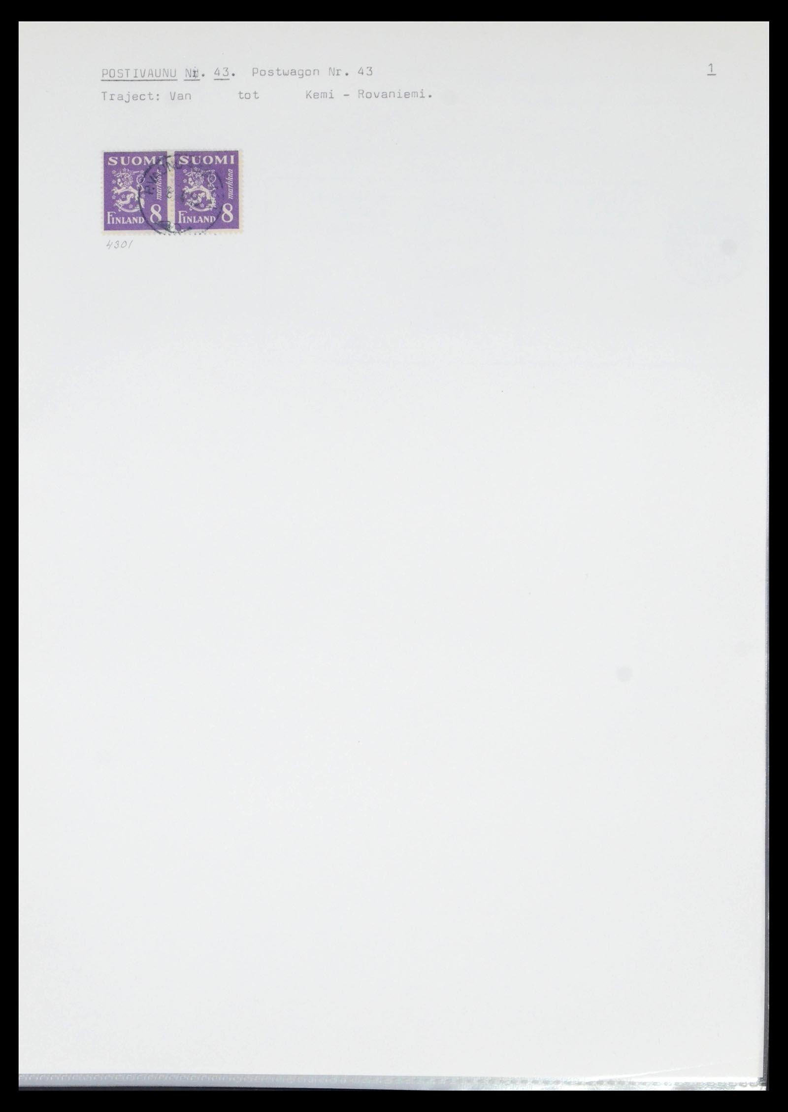 39664 0085 - Stamp collection 39664 Finland train cancels 1870-1970.