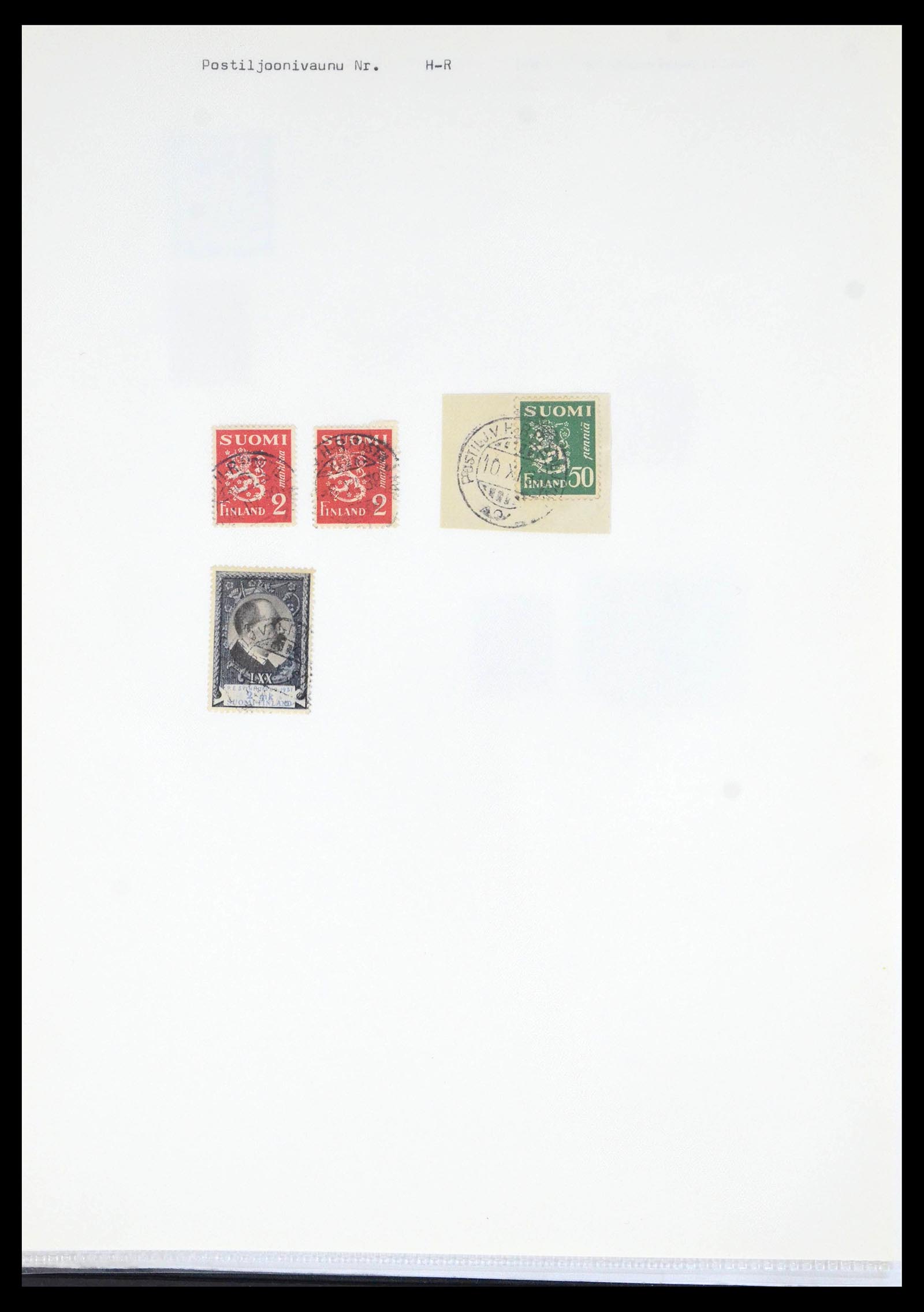 39664 0100 - Stamp collection 39664 Finland train cancels 1870-1970.