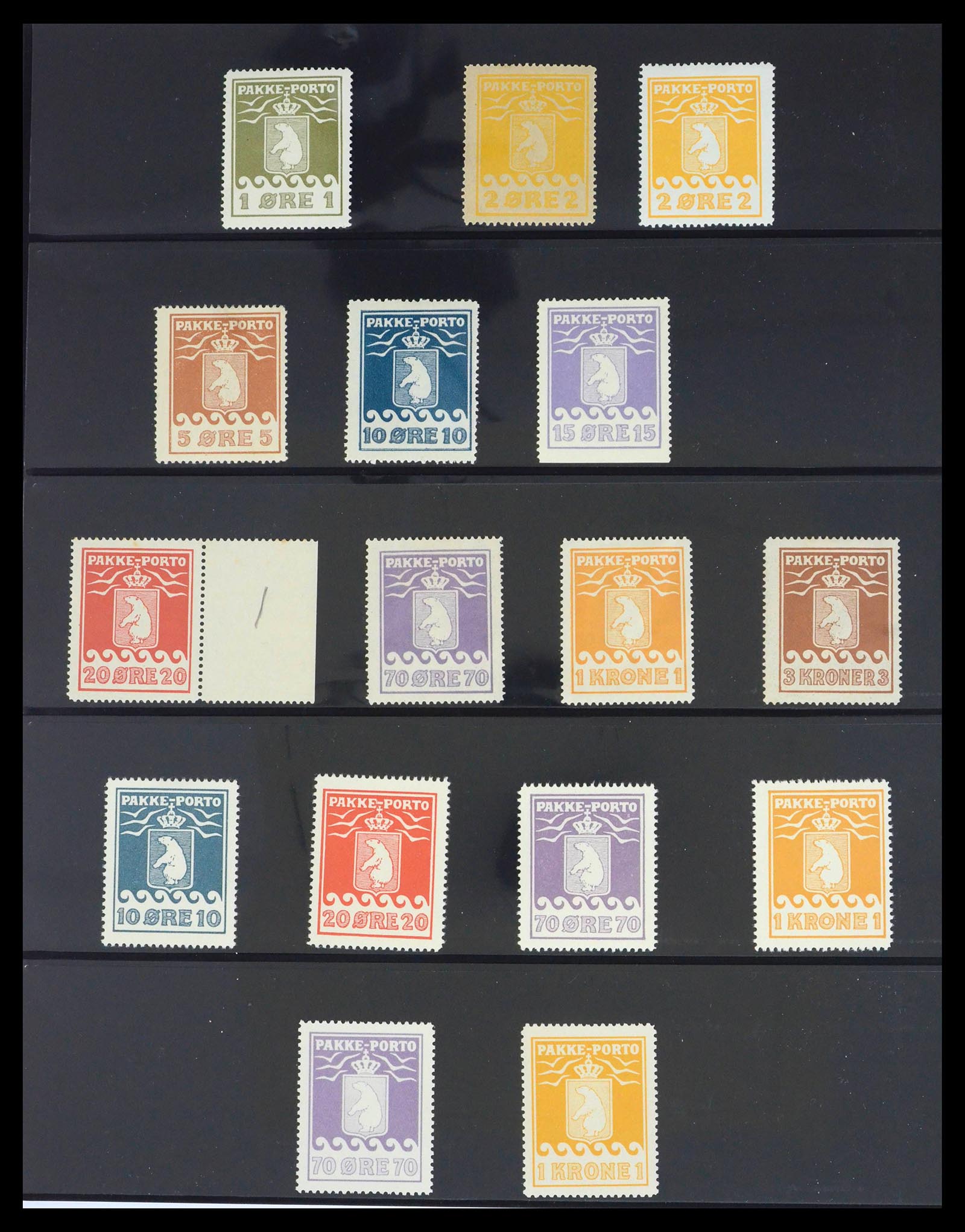 39679 0001 - Stamp collection 39679 Greenland Pakke Porto 1915-1937.