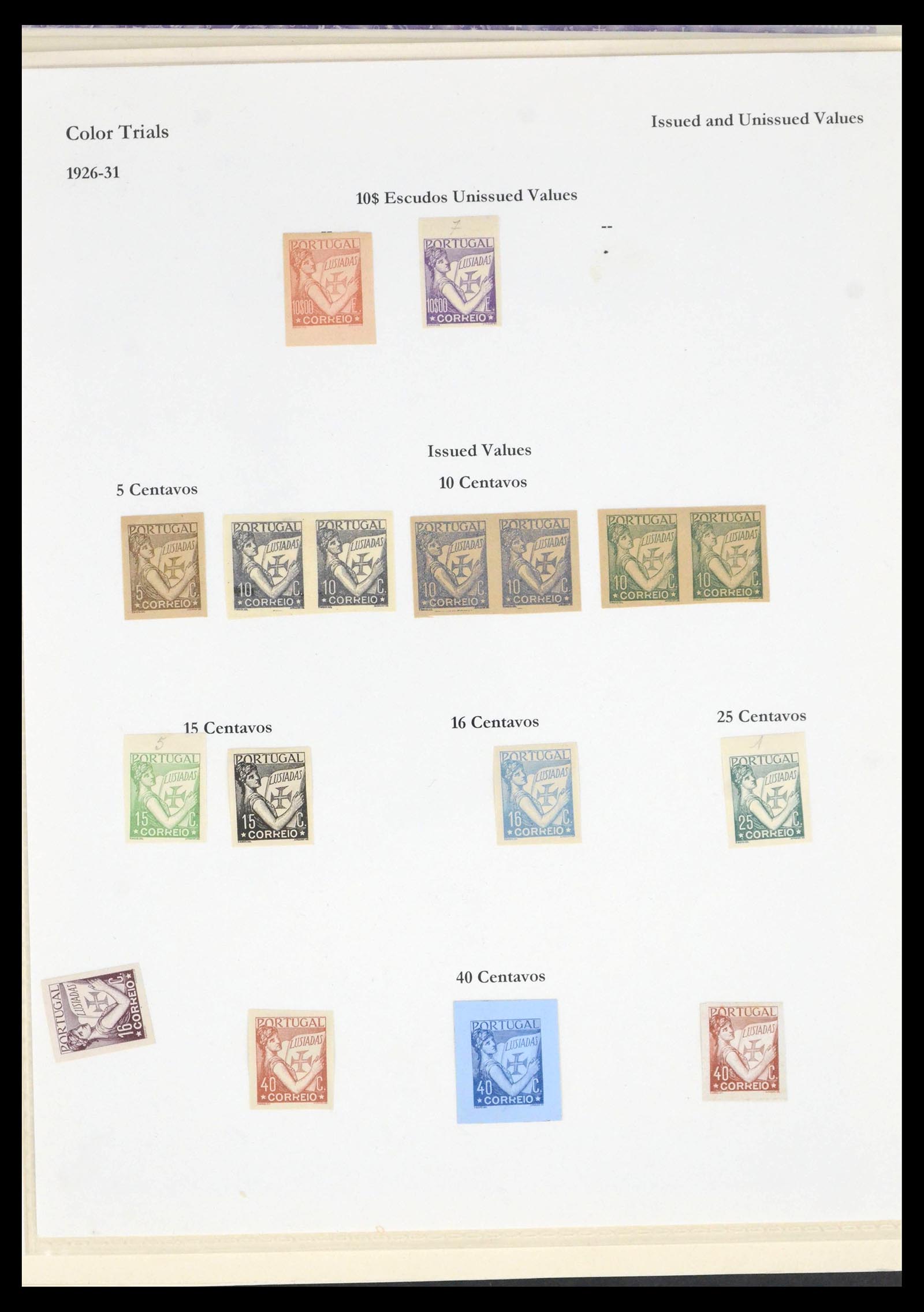 39690 0004 - Stamp collection 39690 Portugal key stamps/proofs/varieties 1853-1980.