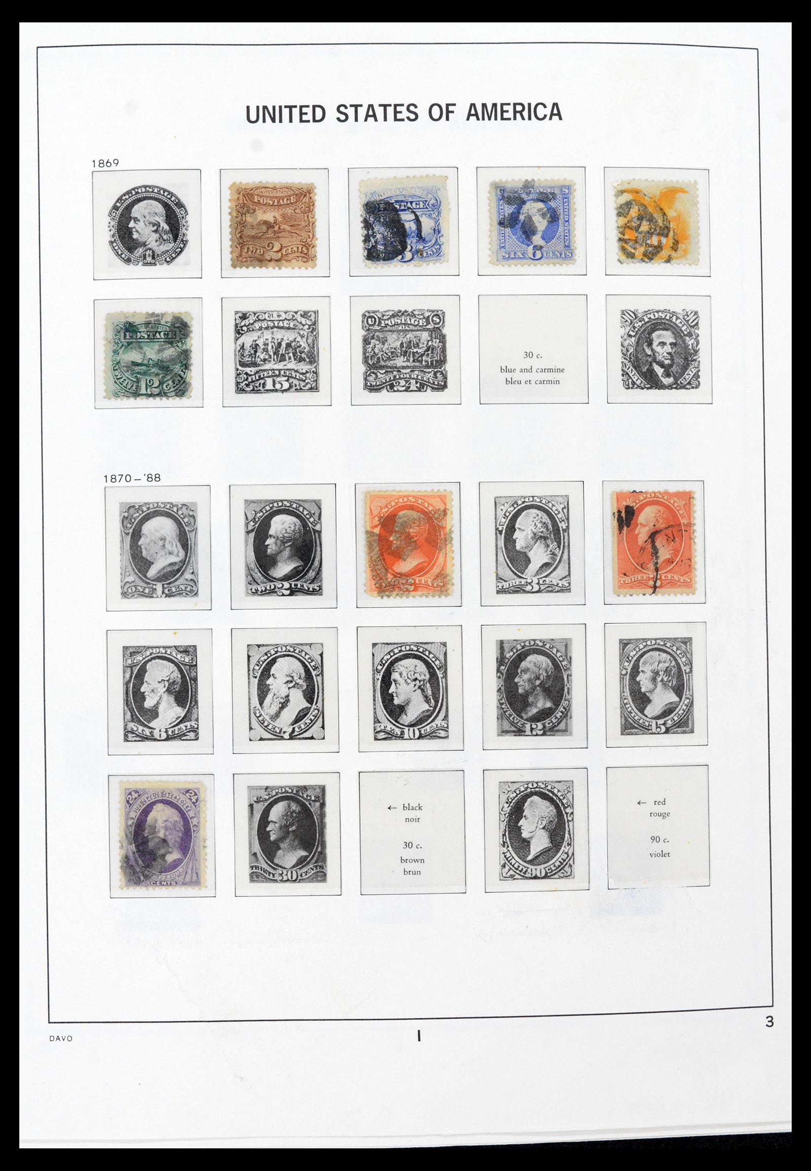 39698 0004 - Stamp collection 39698 USA 1851-1988.