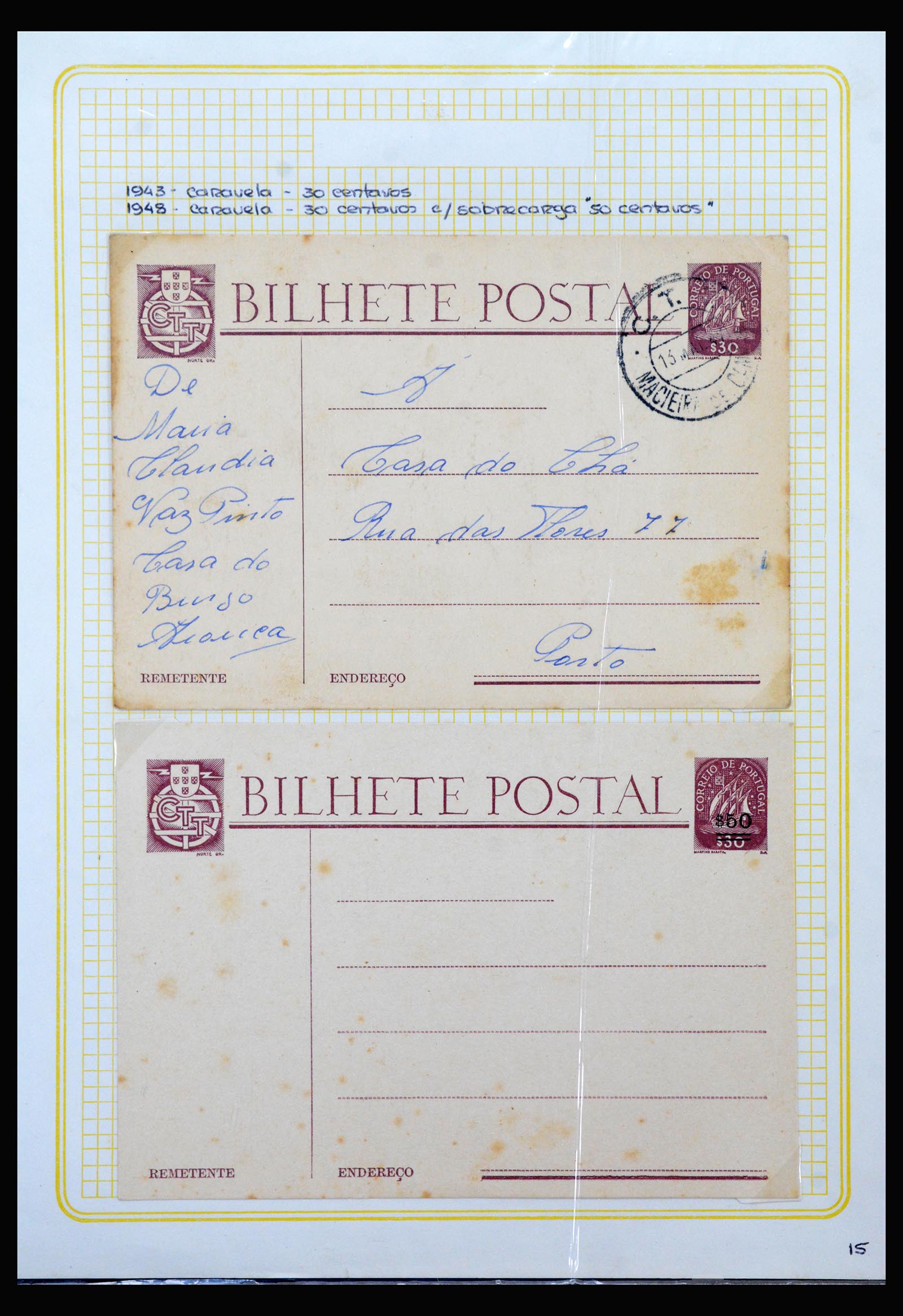 39707 0013 - Stamp collection 39707 Portugal postal stationery 1180-1985.