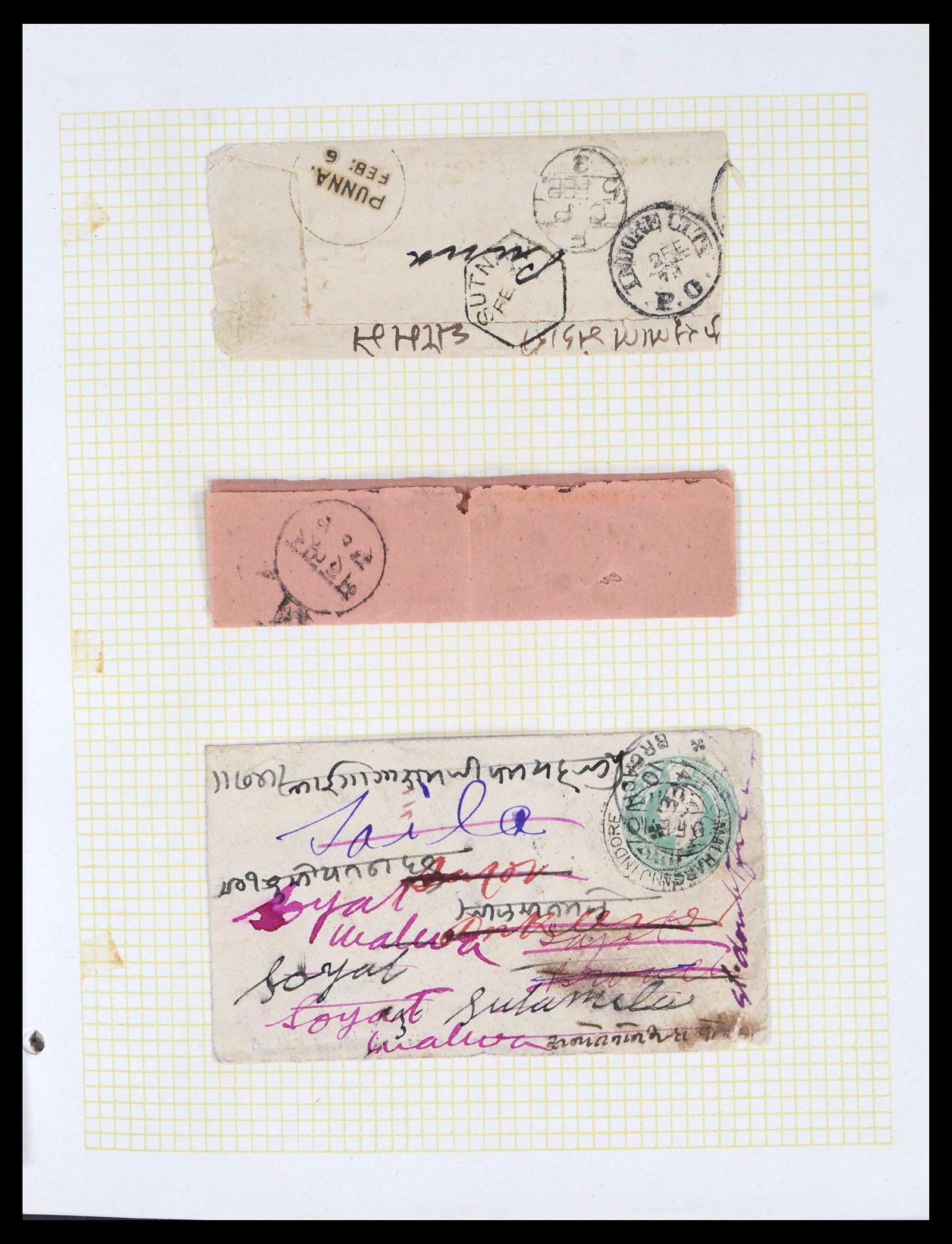 39724 0002 - Postzegelverzameling 39724 Indiase Staten brieven 1875-1950.