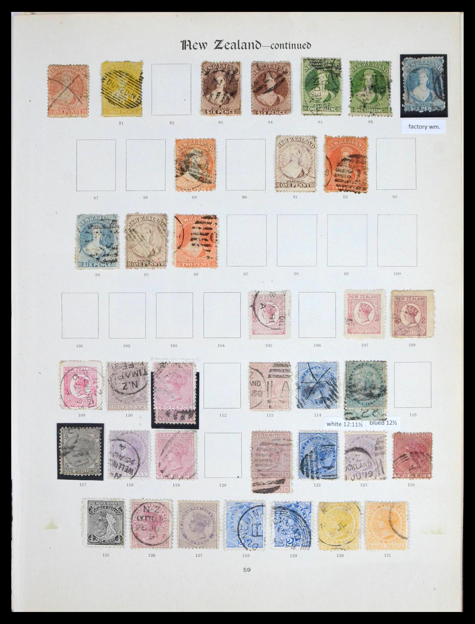 39789 0001 - Stamp collection 39789 New Zealand 1864-1922.