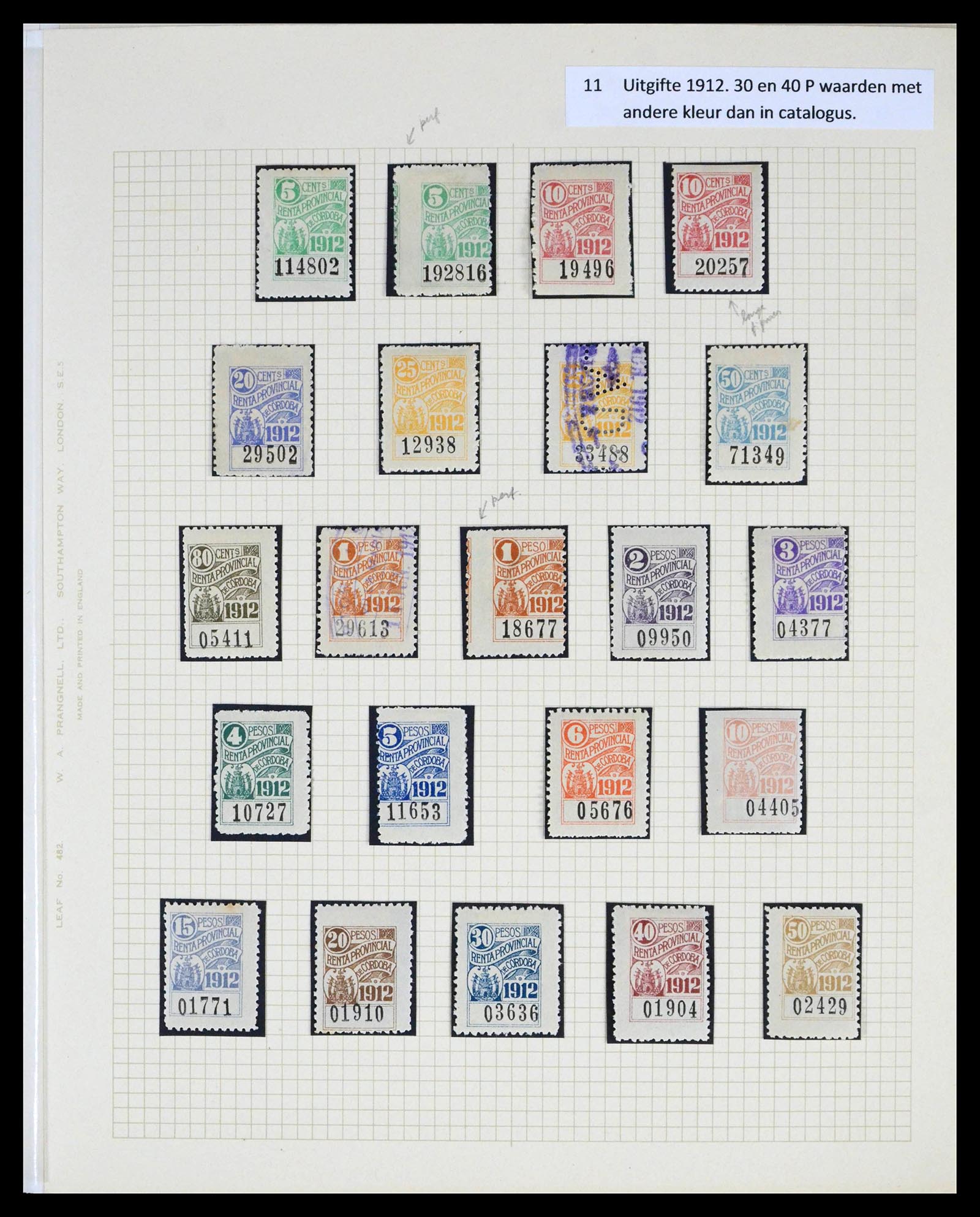 39791 0011 - Stamp collection 39791 Argentina Cordoba fiscal 1888-1960.