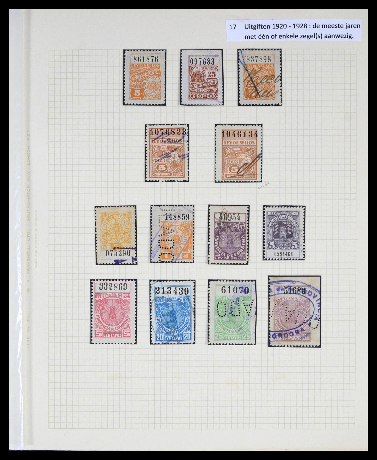 39791 0017 - Stamp collection 39791 Argentina Cordoba fiscal 1888-1960.