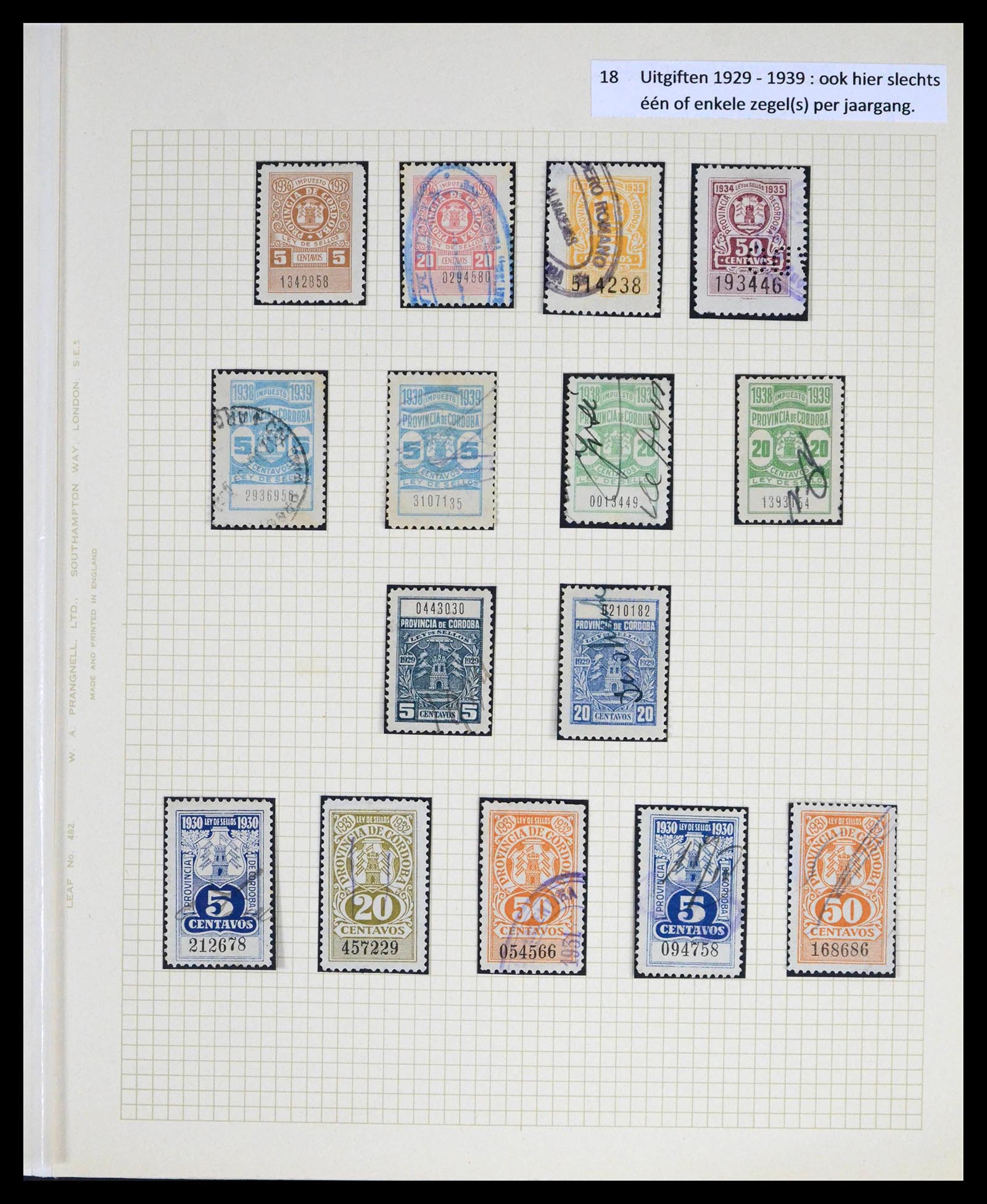 39791 0018 - Stamp collection 39791 Argentina Cordoba fiscal 1888-1960.