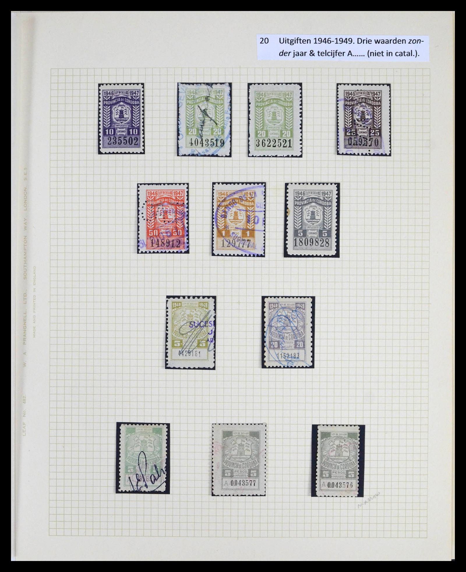 39791 0020 - Stamp collection 39791 Argentina Cordoba fiscal 1888-1960.