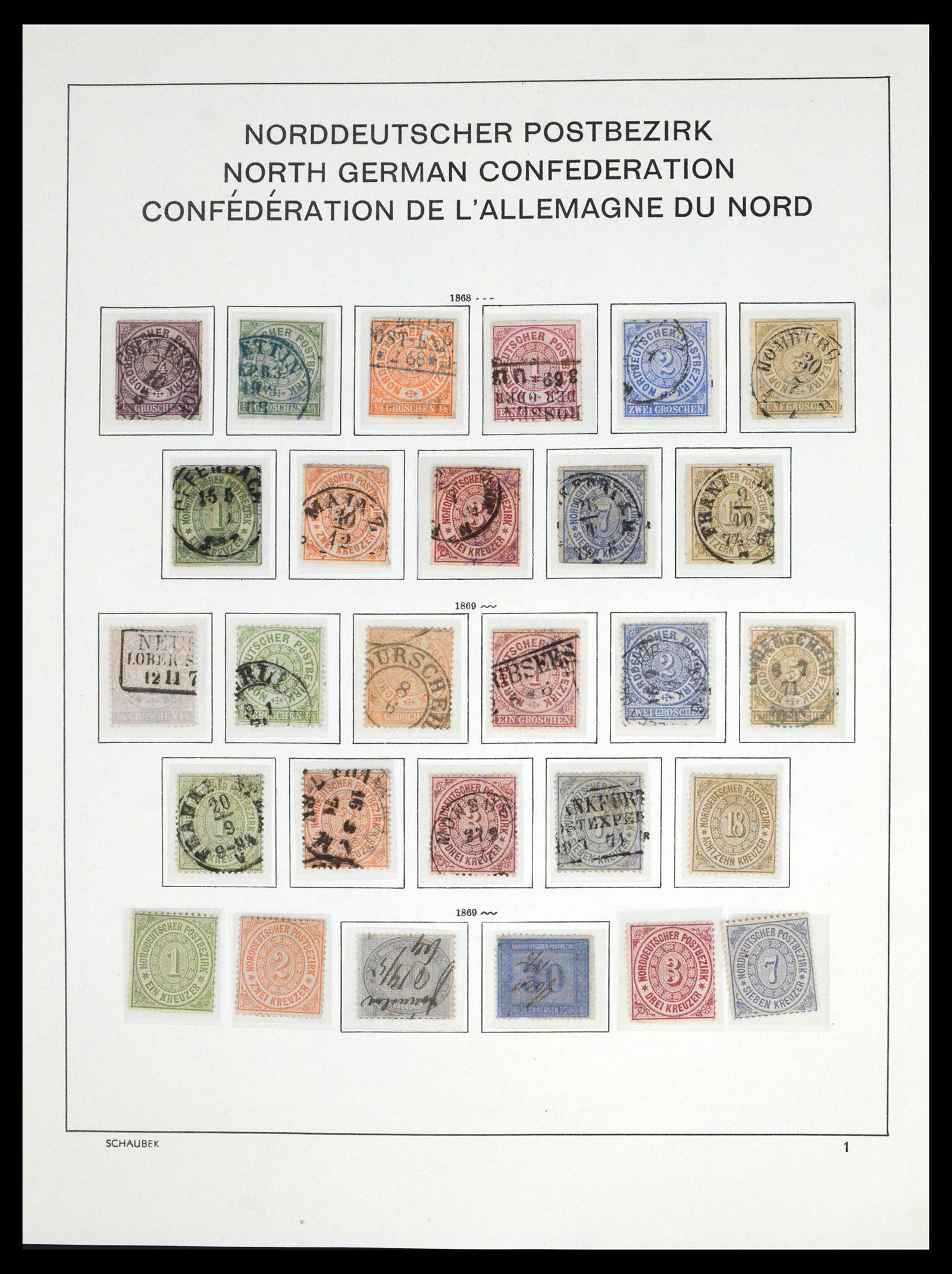 39796 0001 - Stamp collection 39796 Norddeutscher Postbezirk 1868-1870.