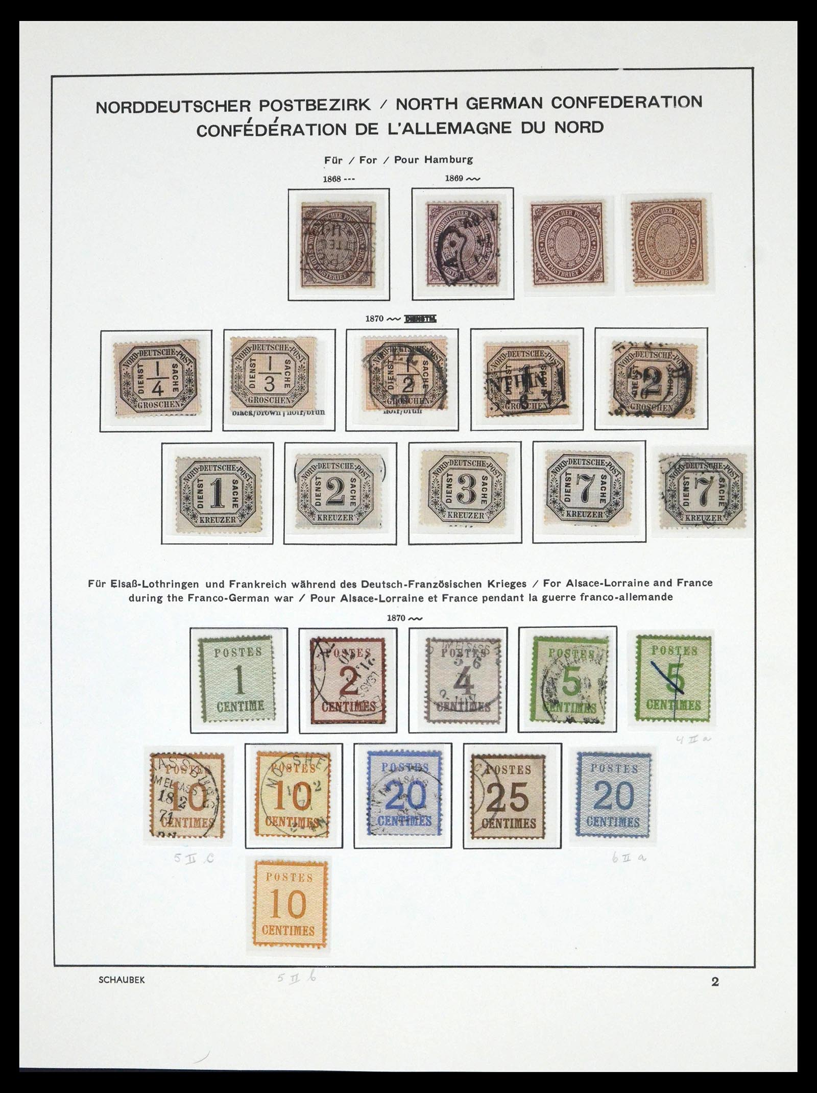 39796 0002 - Stamp collection 39796 Norddeutscher Postbezirk 1868-1870.