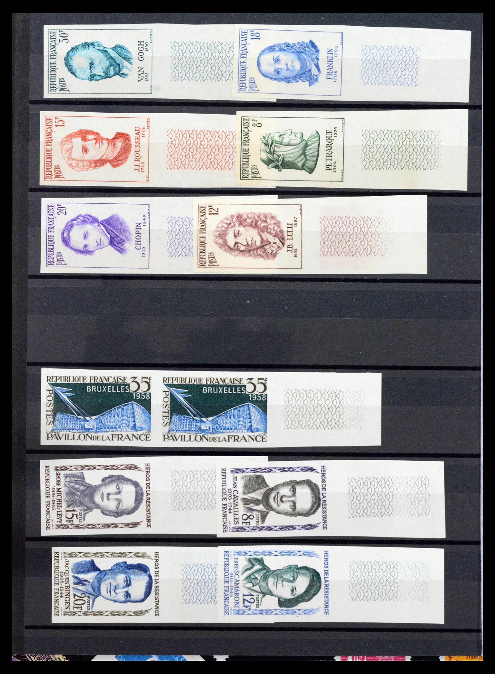 39807 0006 - Stamp collection 39807 France imperforated 1944-1980.