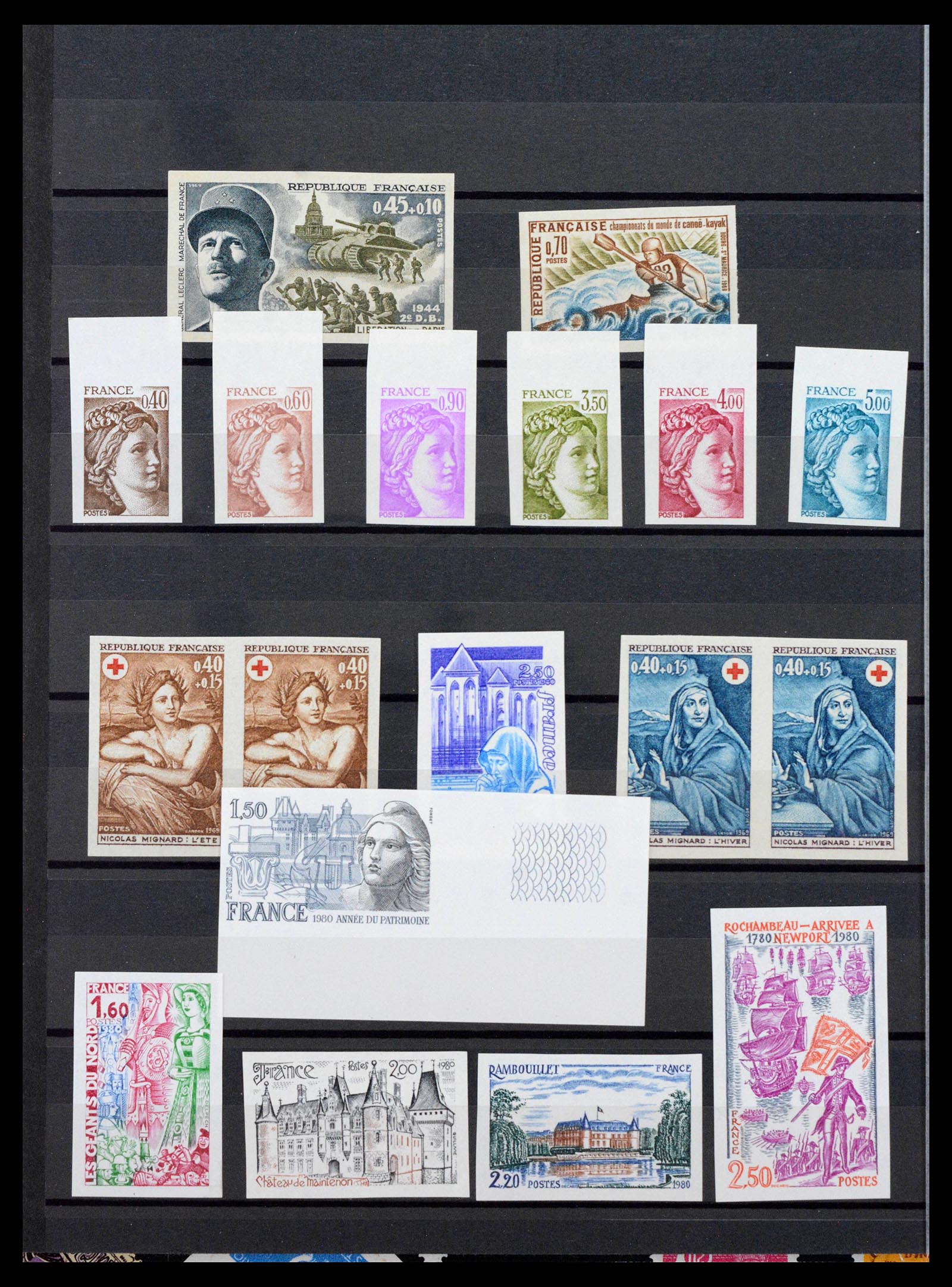 39807 0010 - Stamp collection 39807 France imperforated 1944-1980.