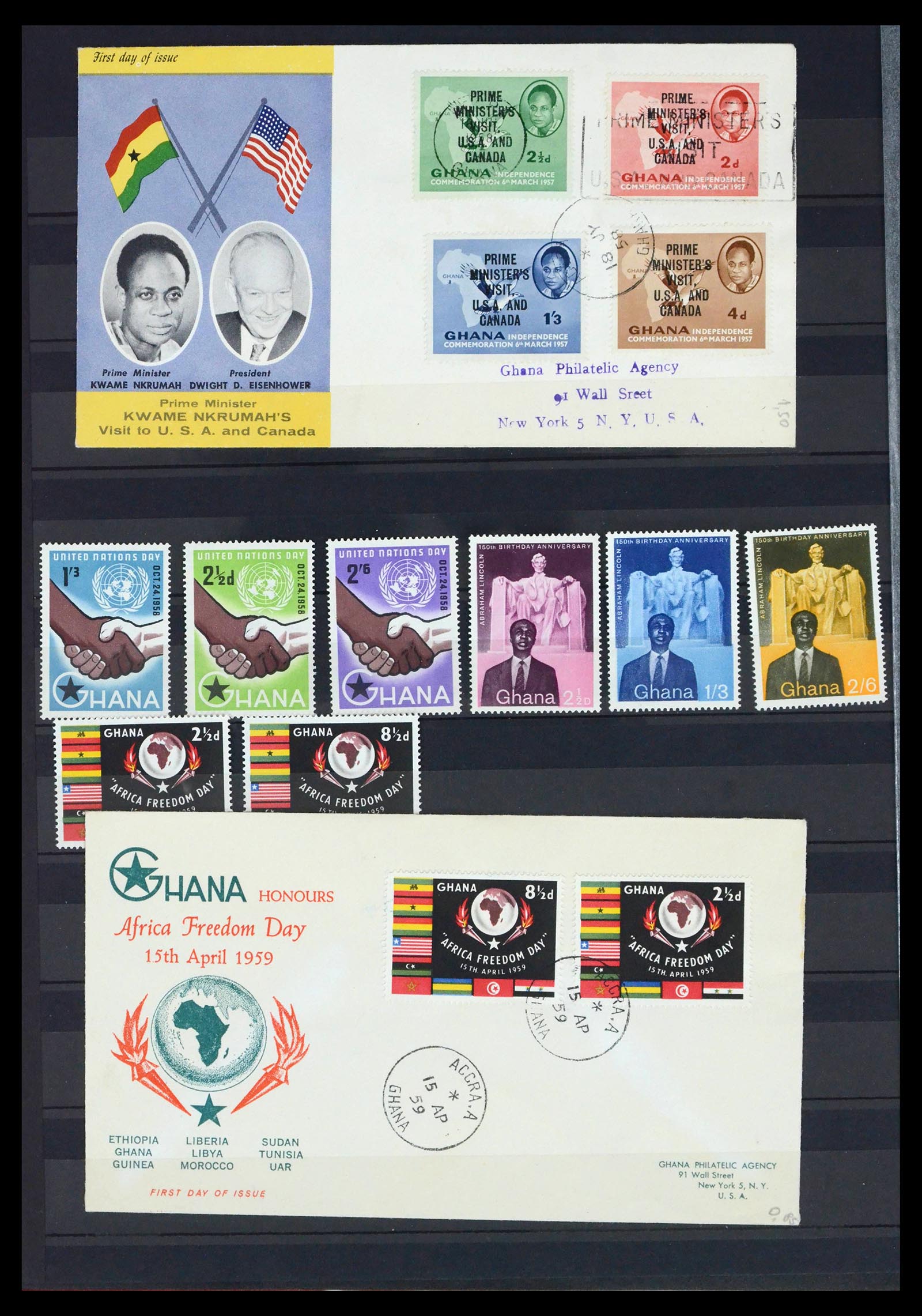 39817 0002 - Stamp collection 39817 Ghana from 1958.