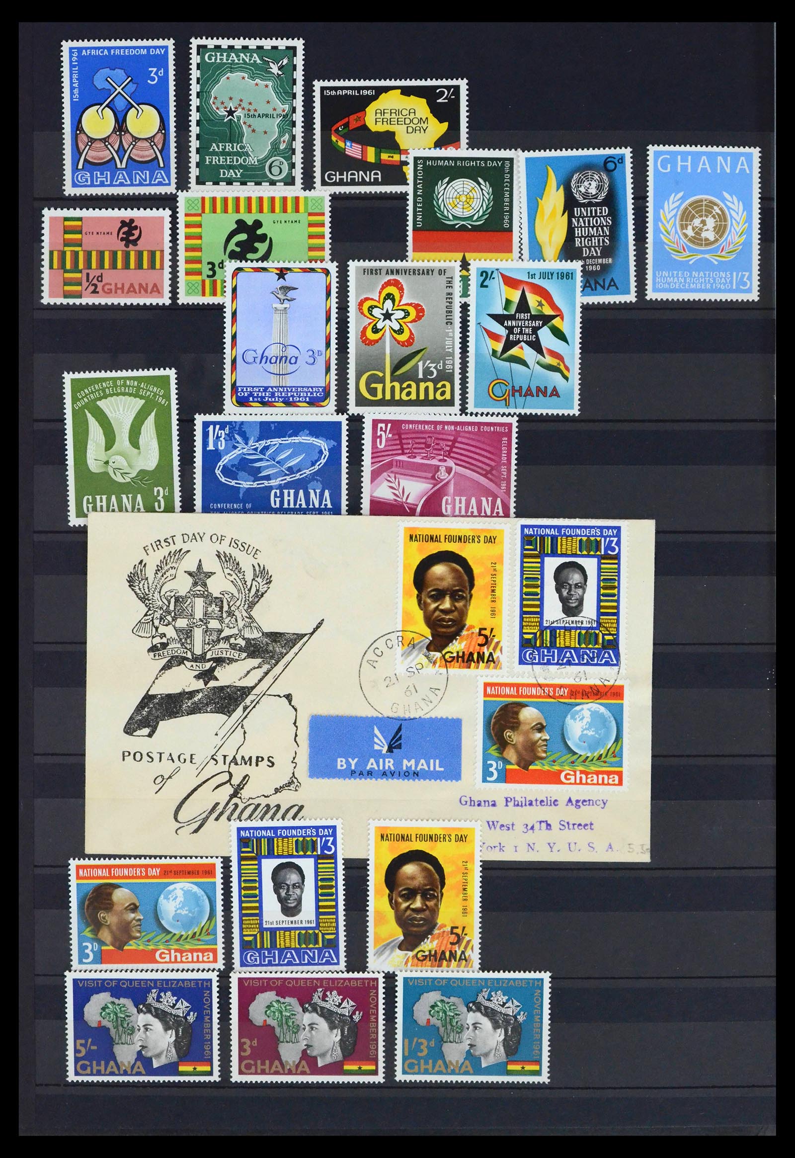 39817 0006 - Stamp collection 39817 Ghana from 1958.