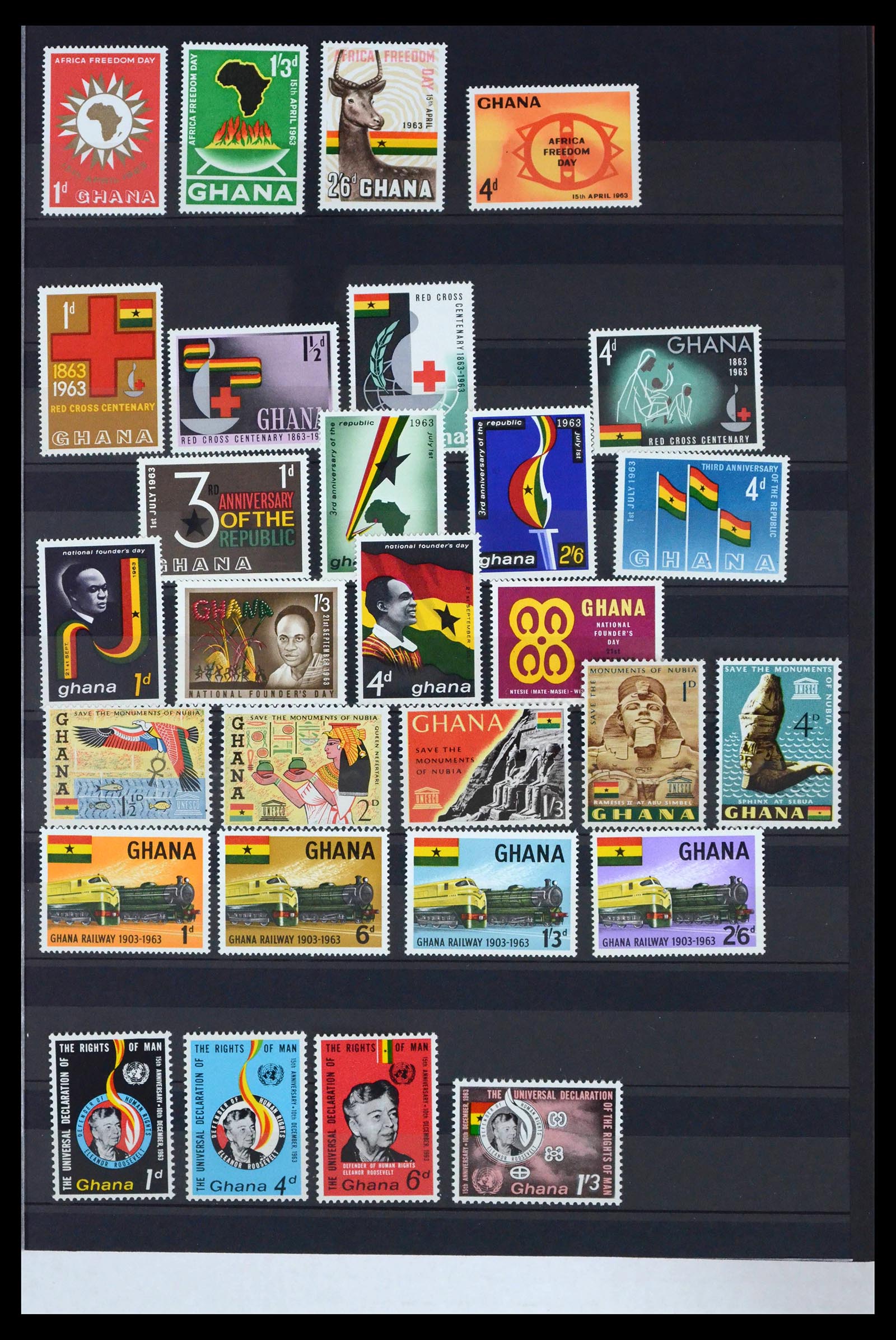 39817 0009 - Postzegelverzameling 39817 Ghana vanaf 1958.