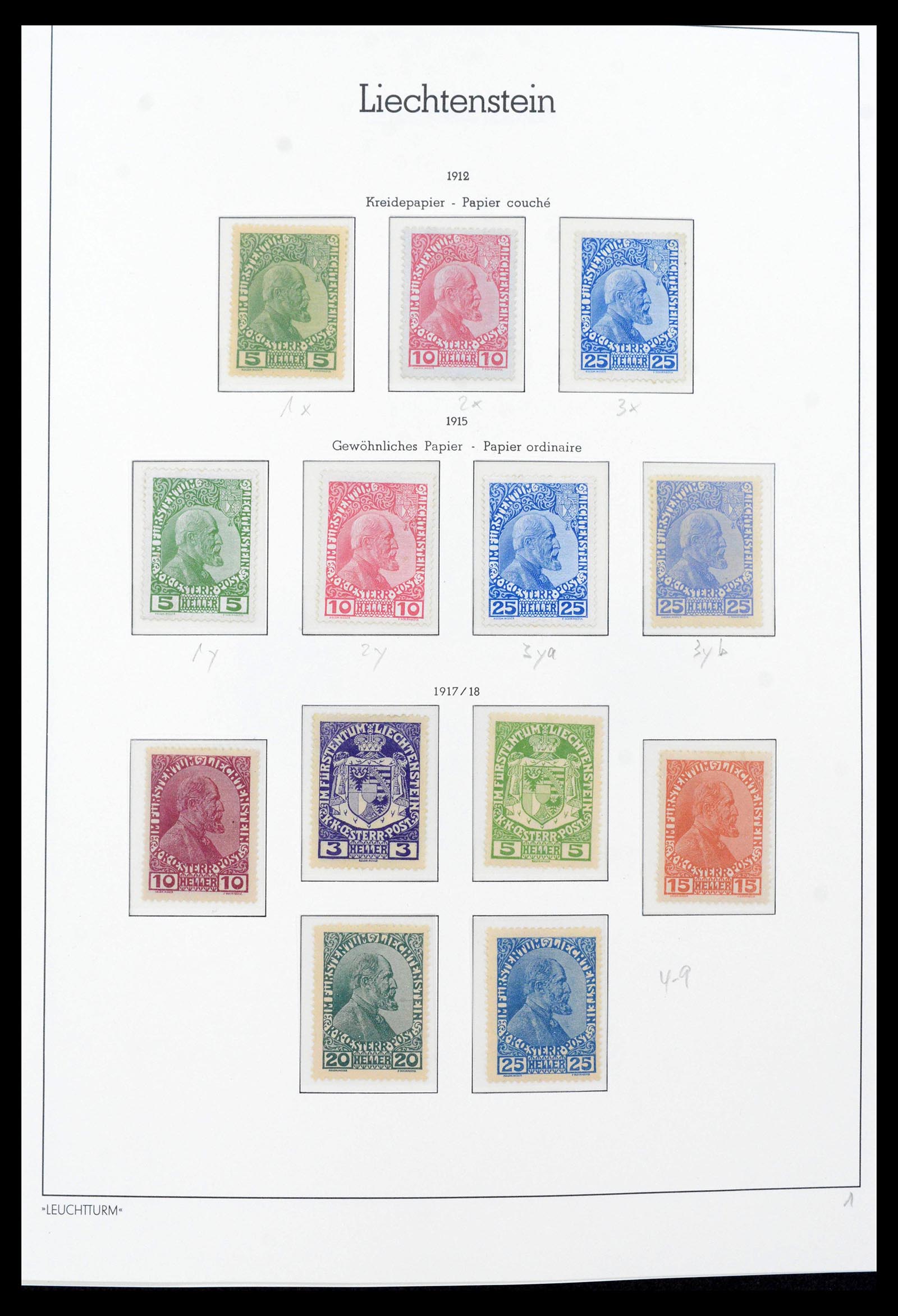 39835 0001 - Stamp collection 39835 Liechtenstein complete 1912-1980.