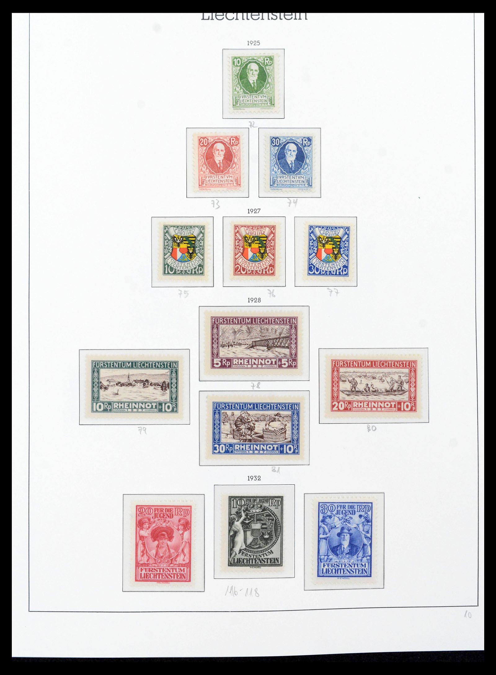 39835 0010 - Stamp collection 39835 Liechtenstein complete 1912-1980.