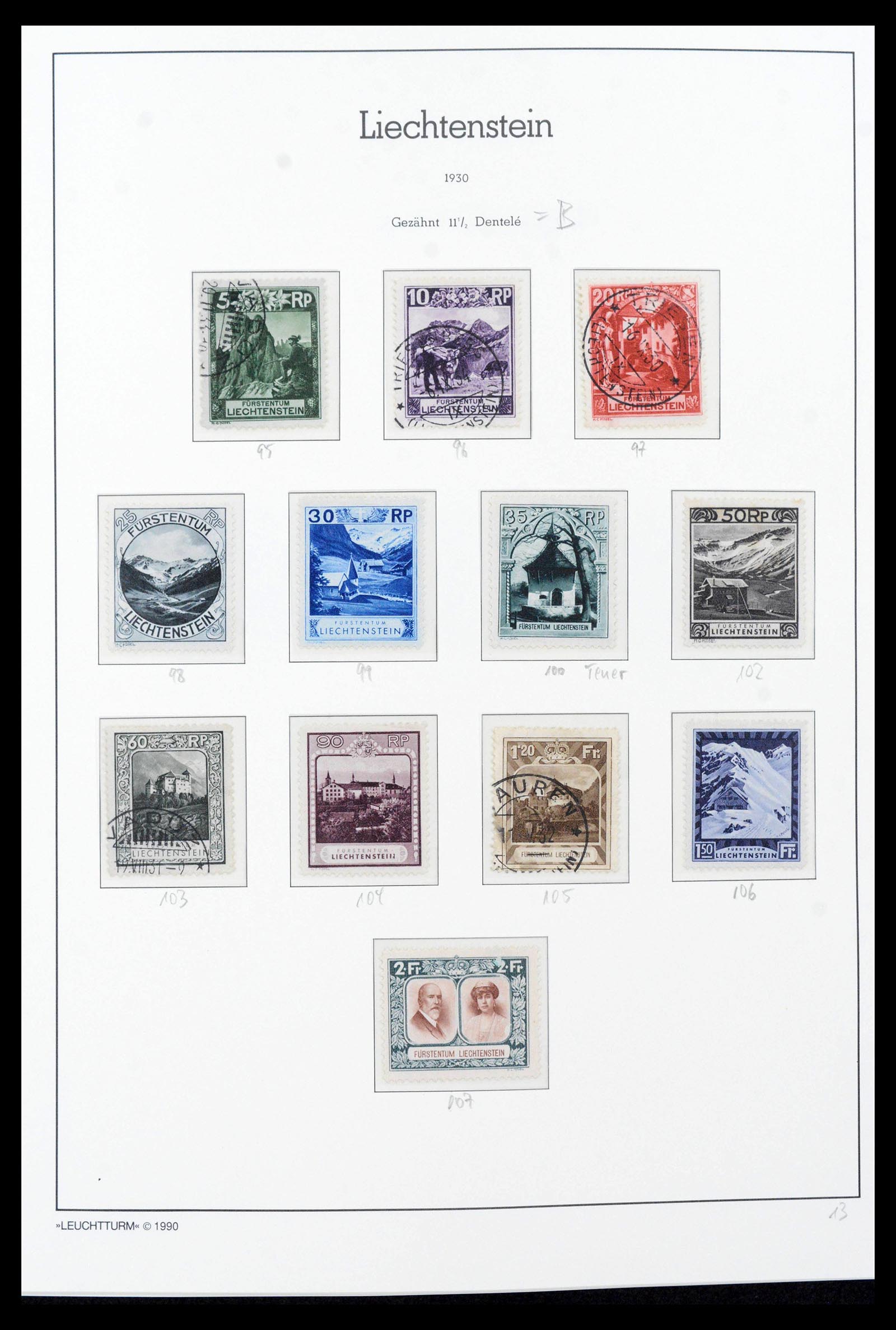 39835 0013 - Stamp collection 39835 Liechtenstein complete 1912-1980.