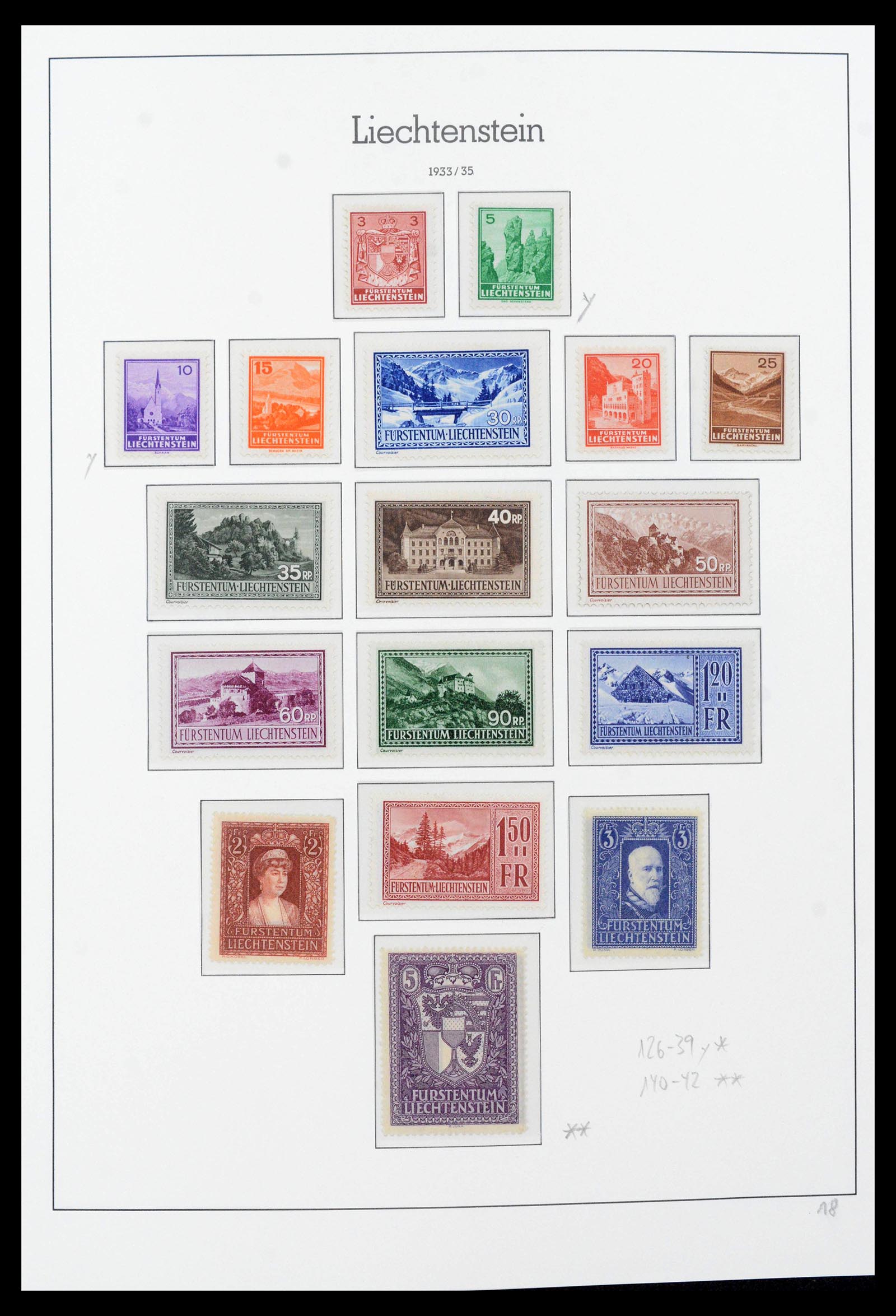 39835 0018 - Stamp collection 39835 Liechtenstein complete 1912-1980.