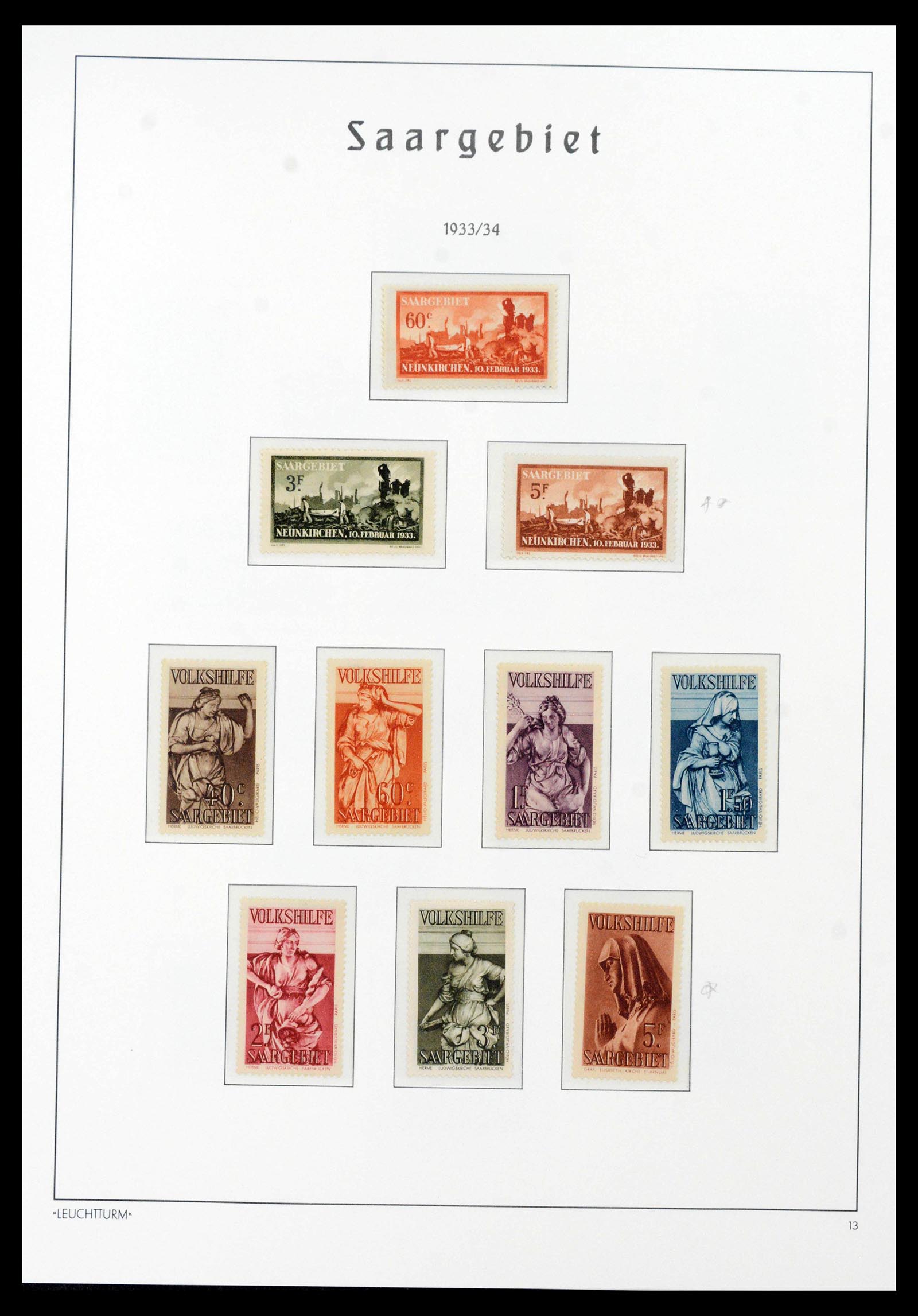 39842 0013 - Stamp collection 39842 Saar complete 1920-1934.