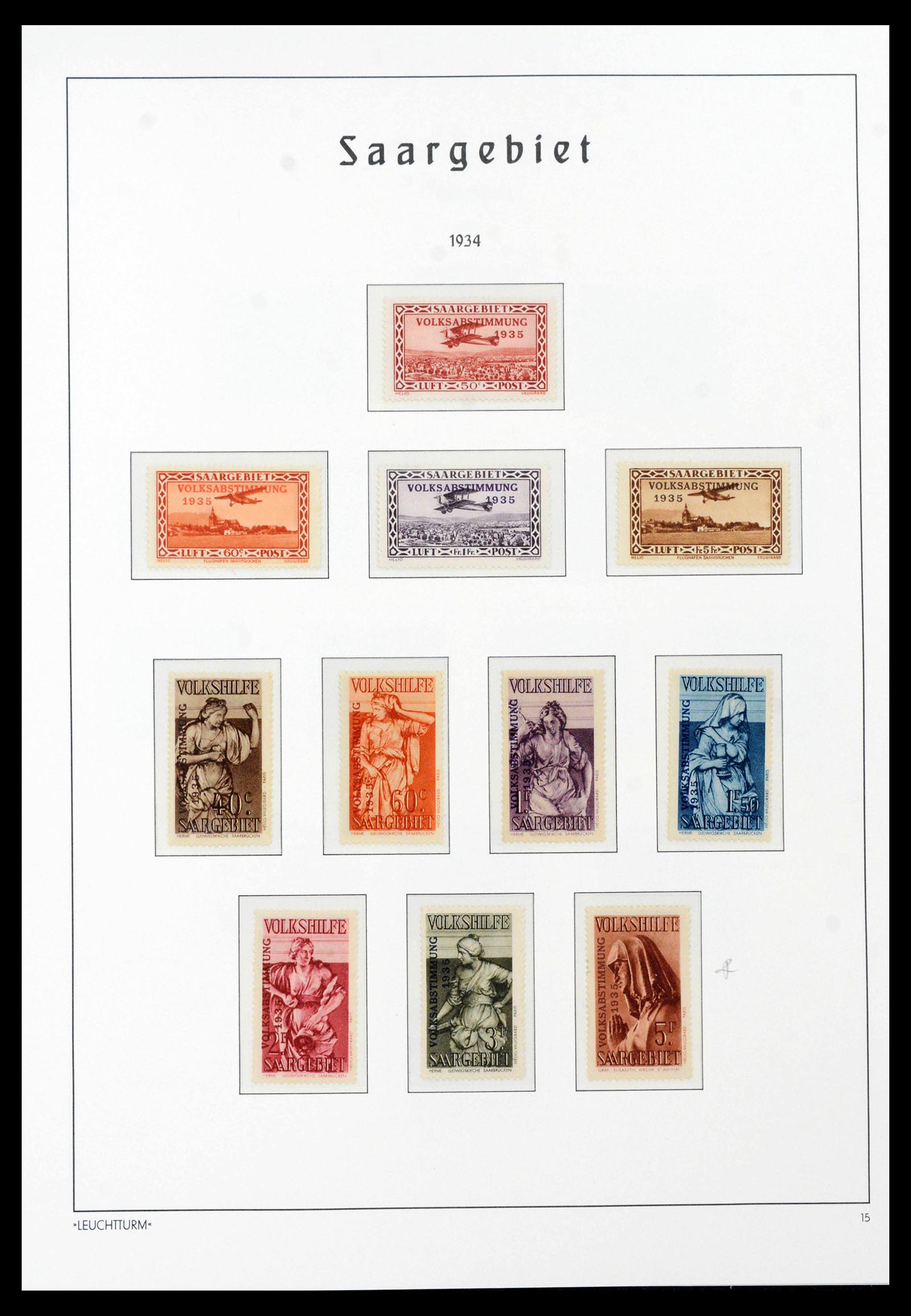 39842 0015 - Stamp collection 39842 Saar complete 1920-1934.