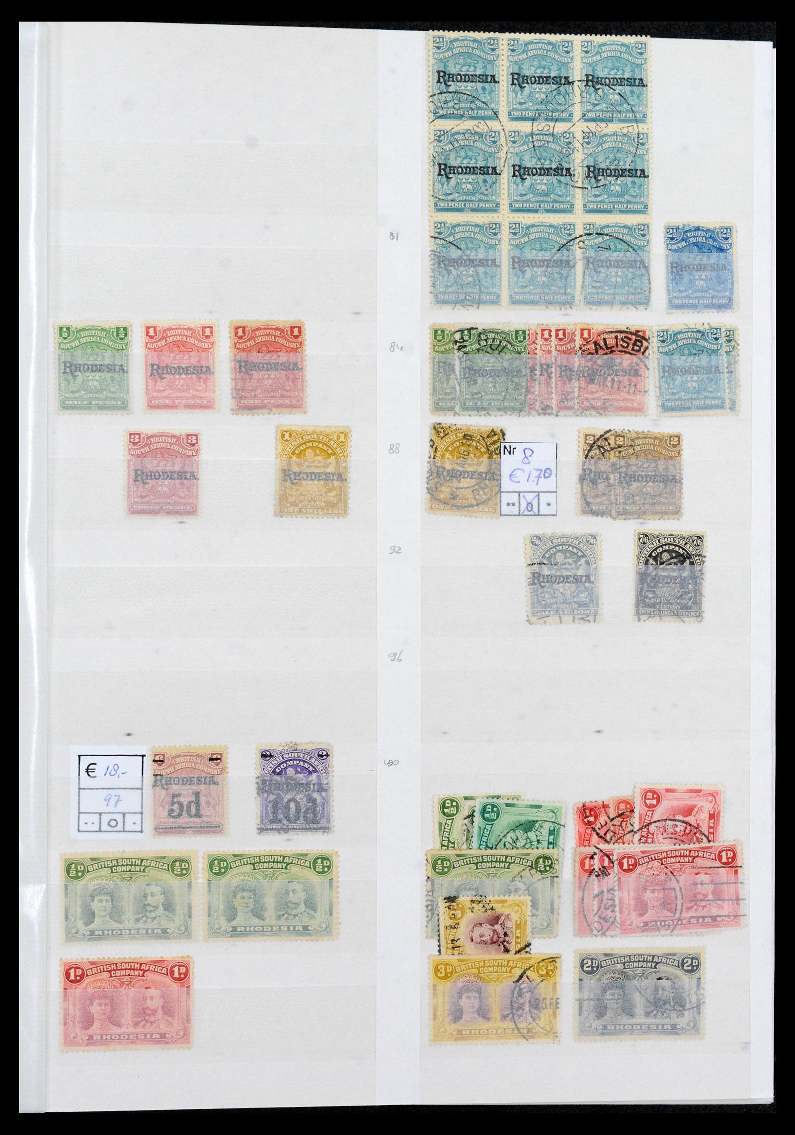 39896 0013 - Stamp collection 39896 Rhodesia and territories 1890-1994.