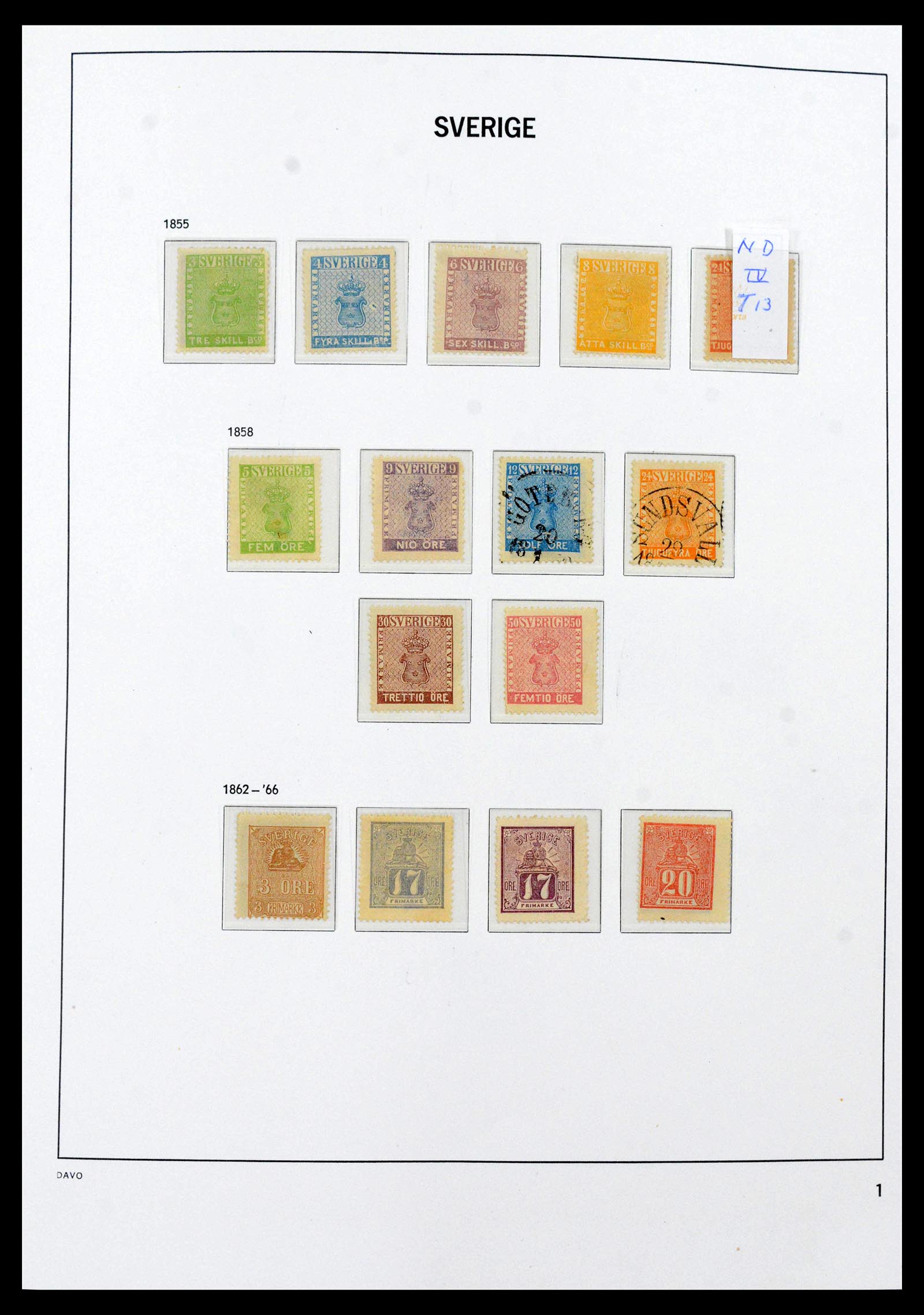 39909 0001 - Stamp collection 39909 Sweden 1855-1969.