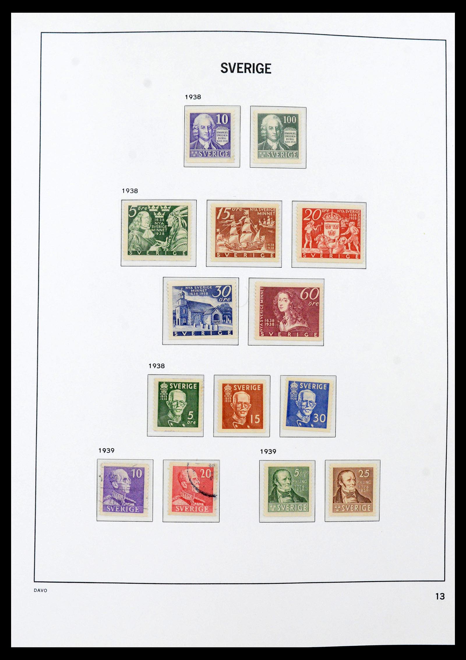 39909 0015 - Stamp collection 39909 Sweden 1855-1969.